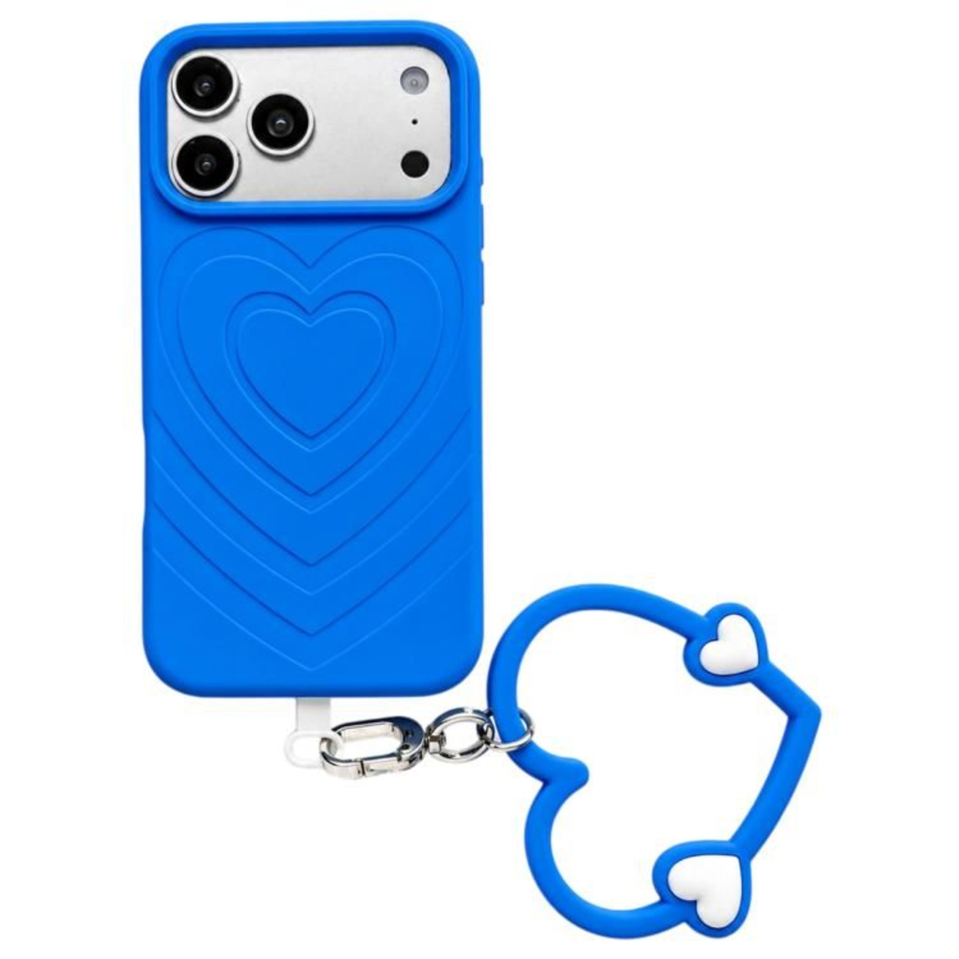 IPhone 18 Pro Liquid Silicone Heart Pattern Case With Matching Strap 12