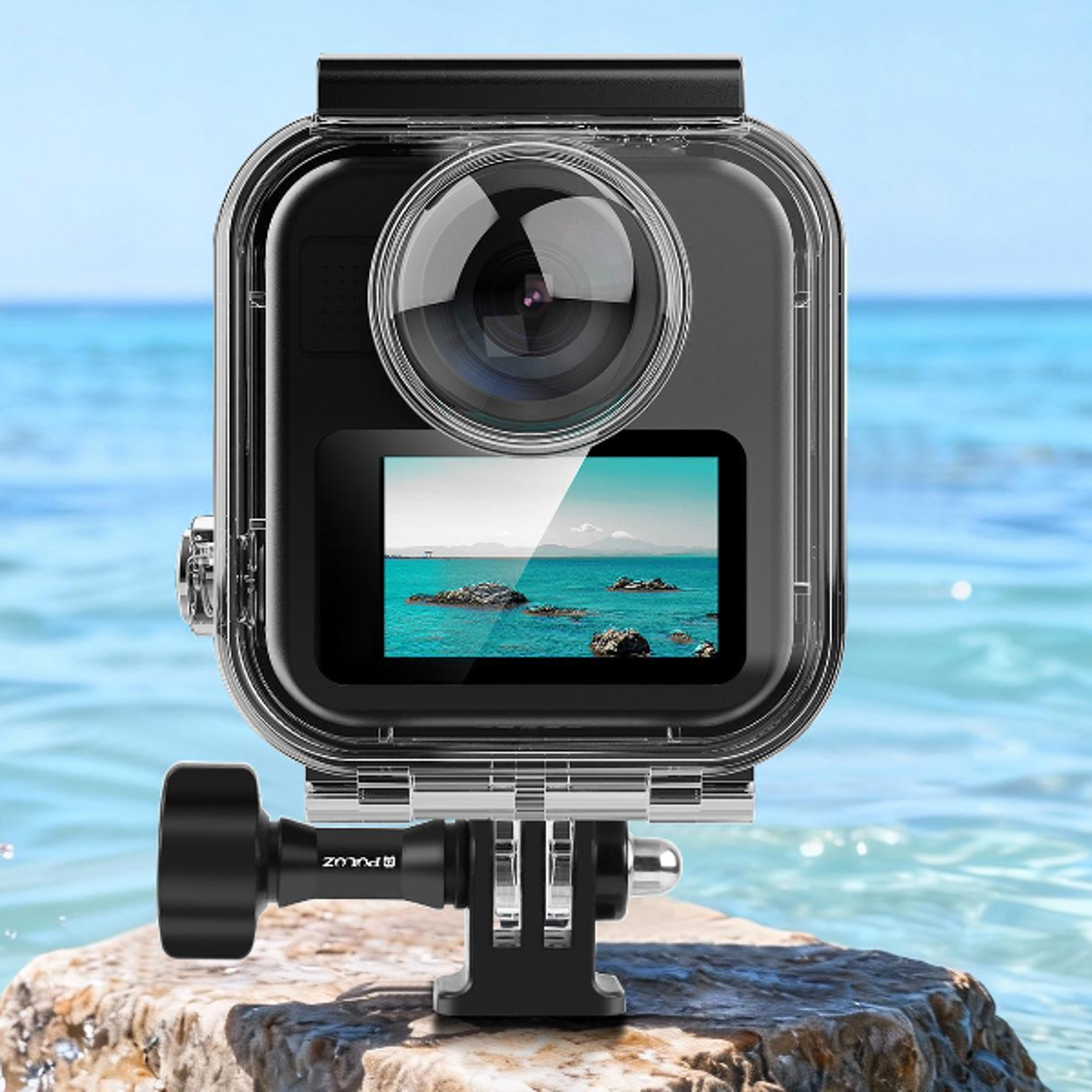 puluz 45m waterproof diving housing for gopro max2 underwater camera cases