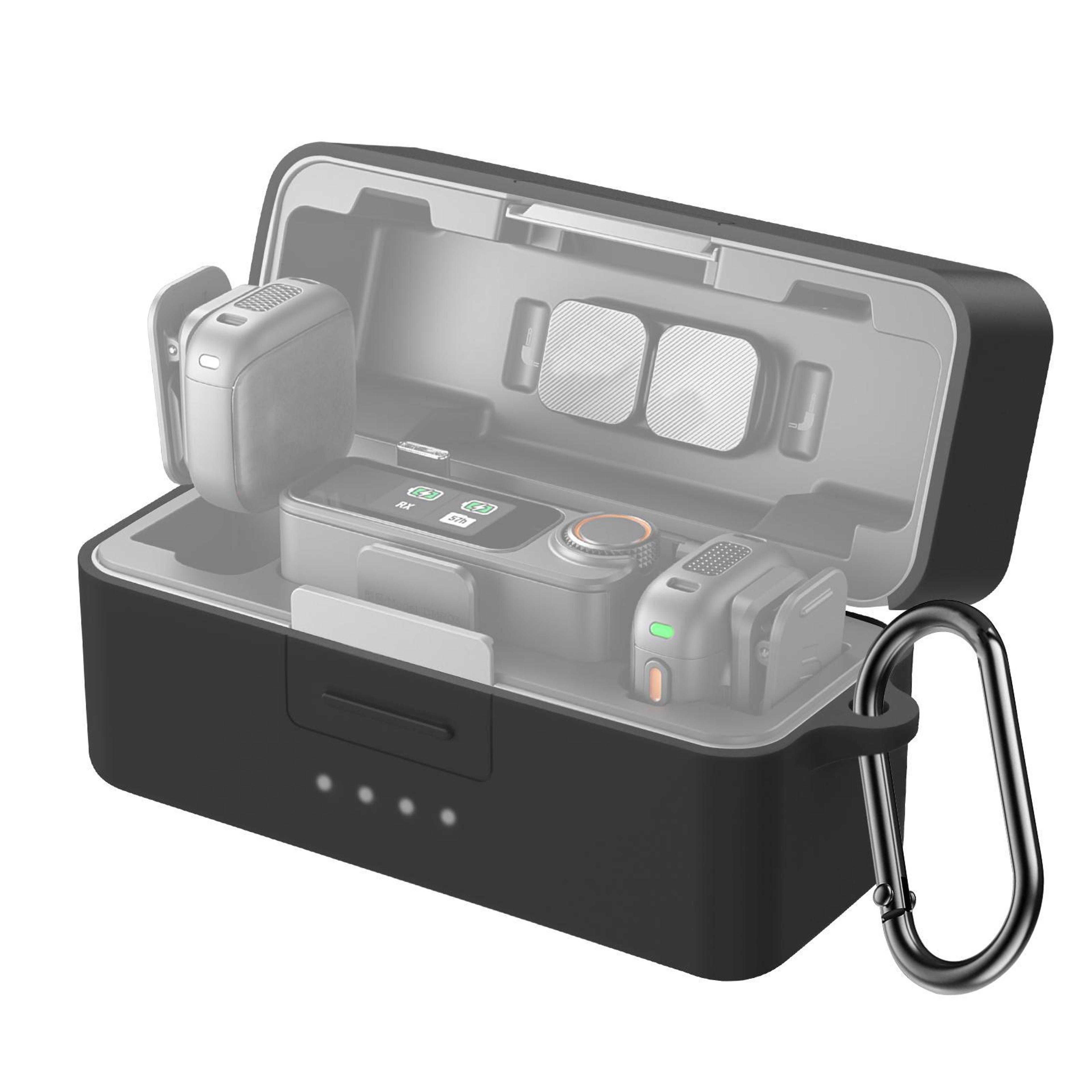 PULUZ Silicone Protective Cover For DJI Mic 2 Charging Case With Carabiner 8