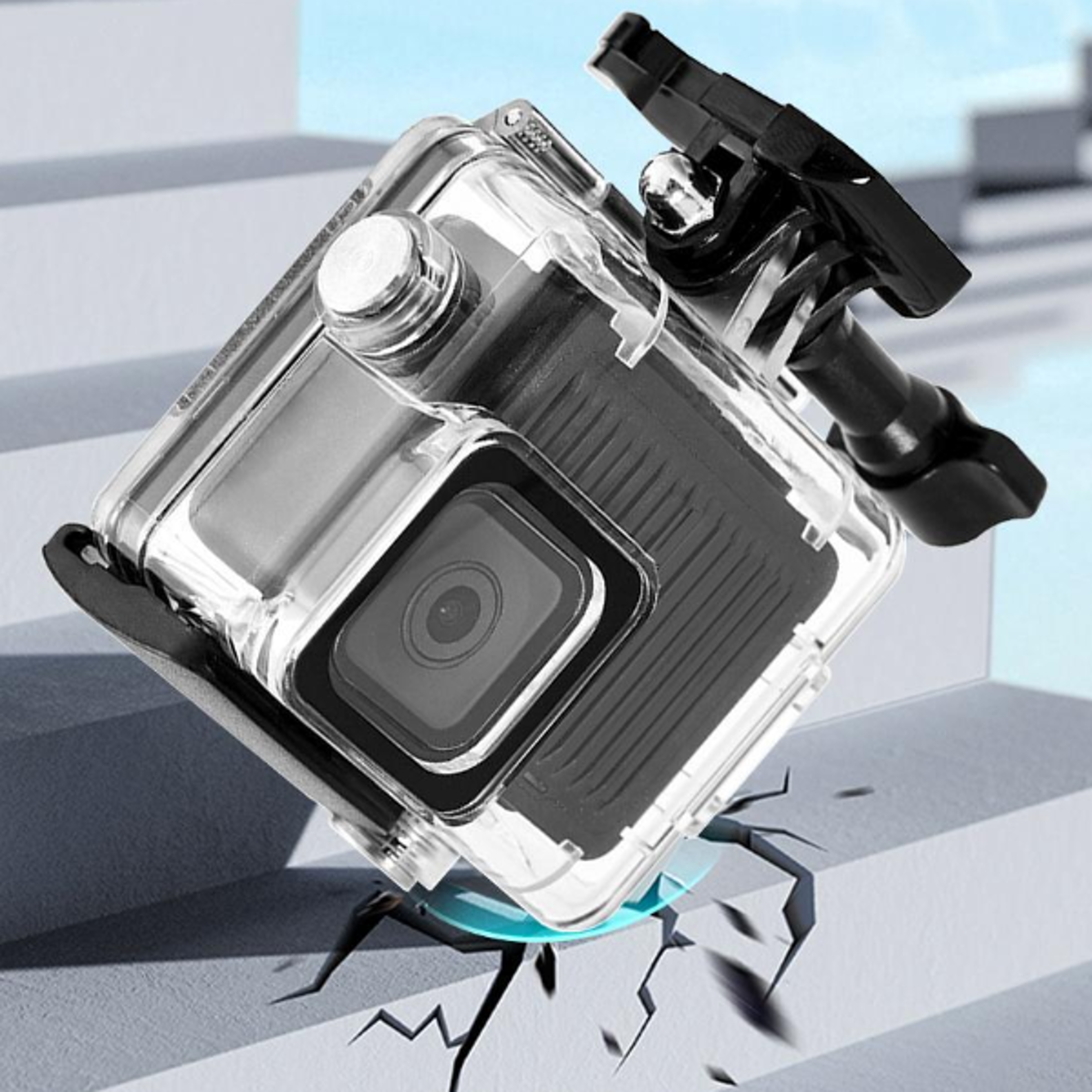 puluz 60m dive waterproof housing case for gopro hero 4k with crystal clear lens