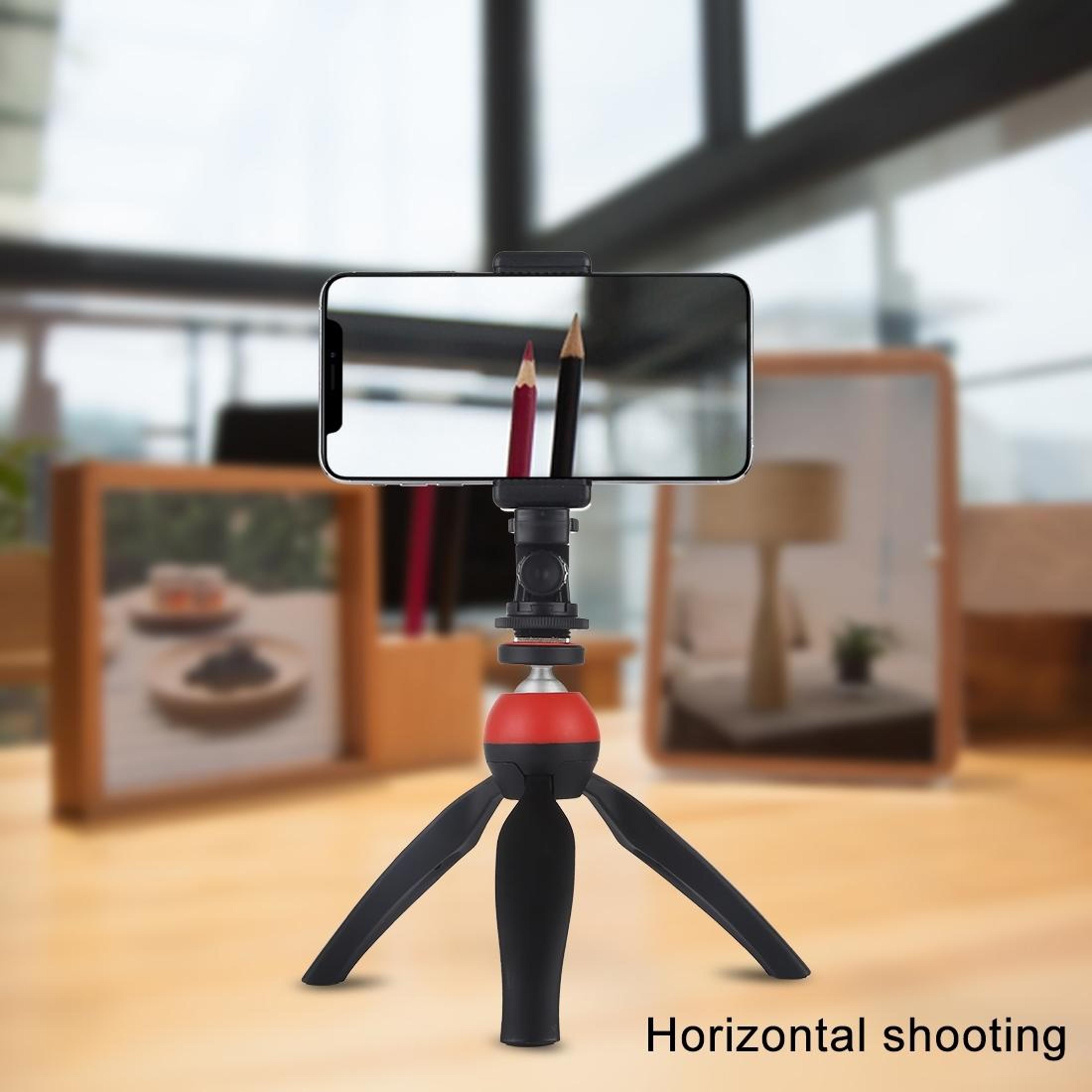 puluz universal cold shoe adapter & tripod mount adapter with adjustable phone clamp