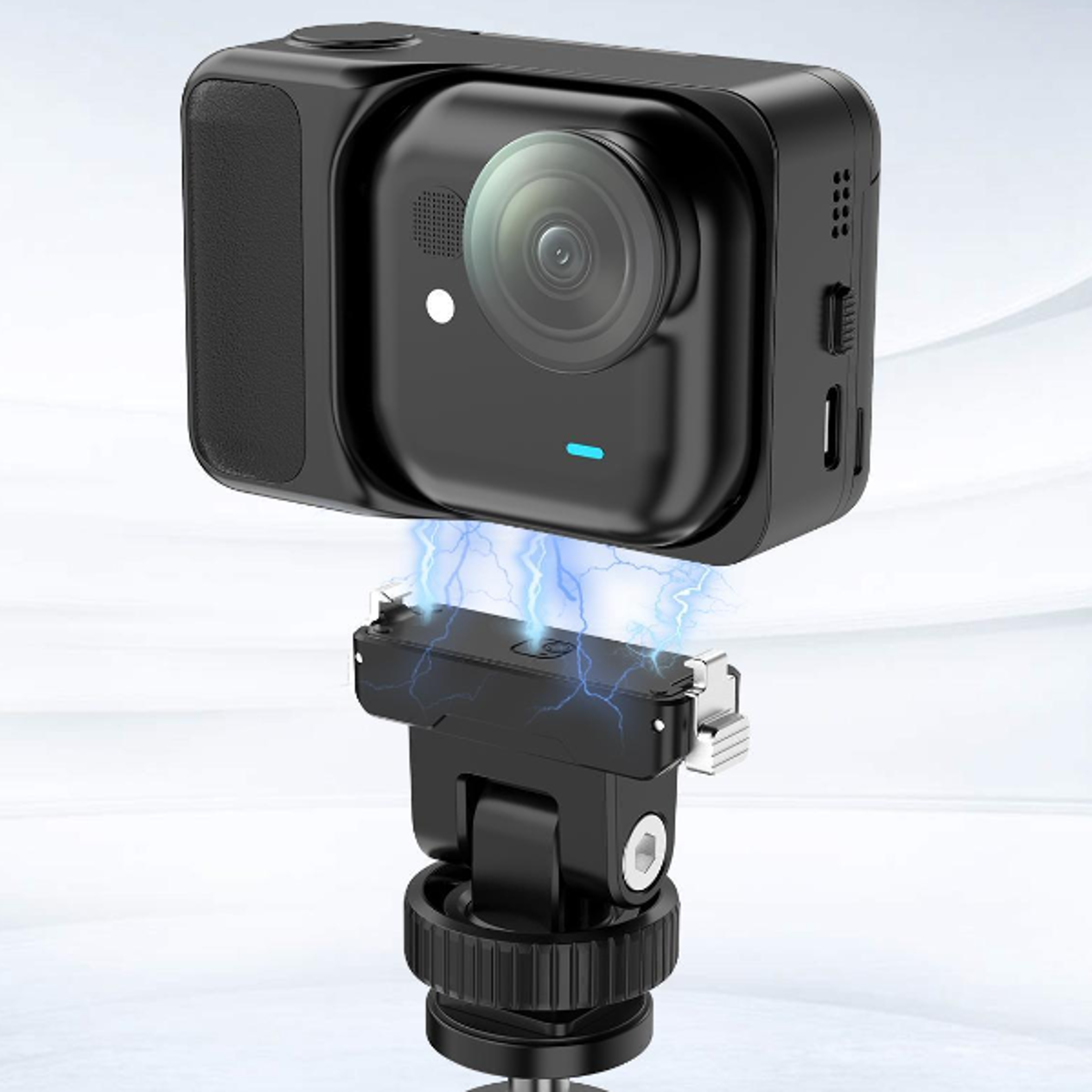 puluz magnetic quick release mount for insta360 go ultra with adjustable gimbal base & accessory expansion