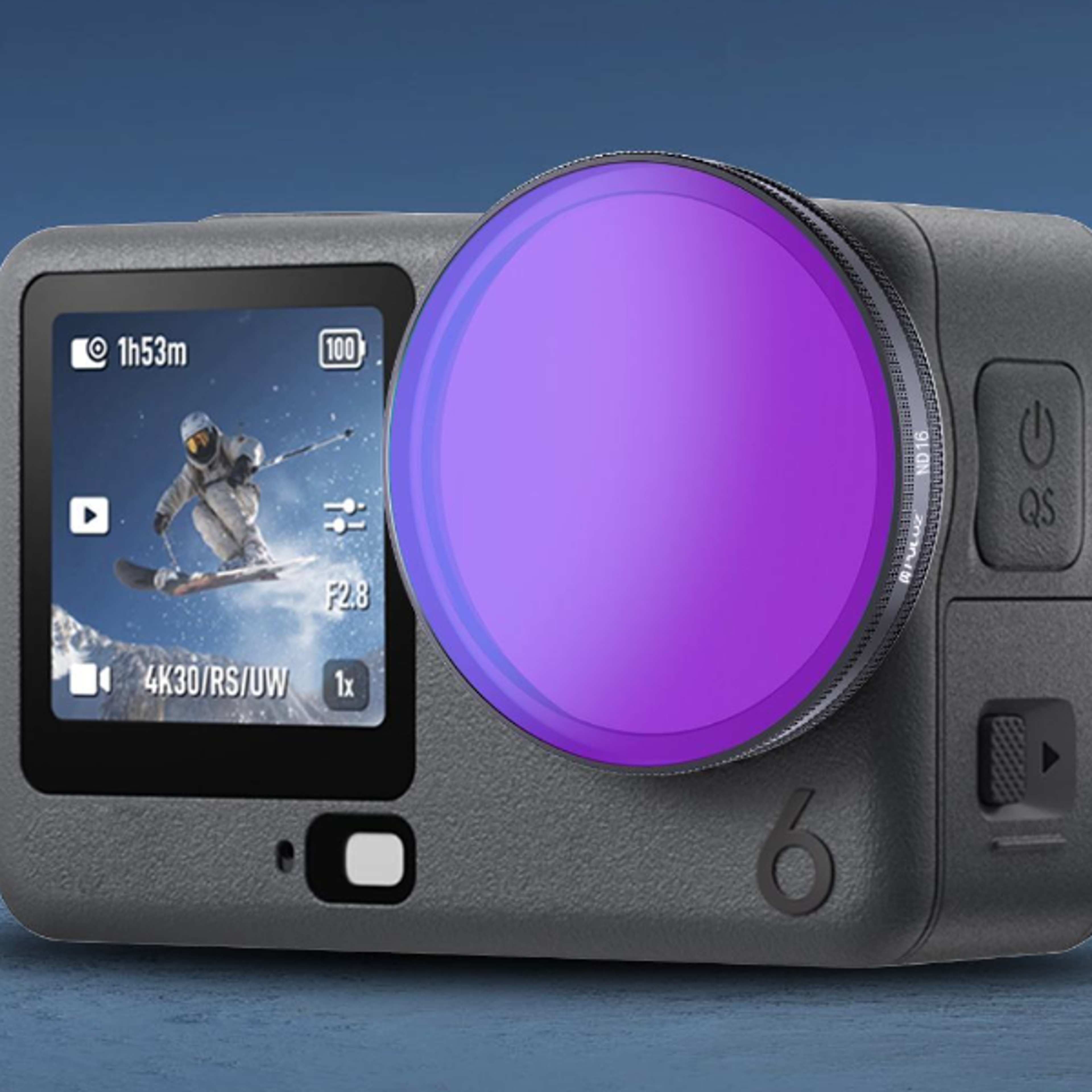 puluz lens filter for dji osmo action 6 quick-release optical glass camera filter