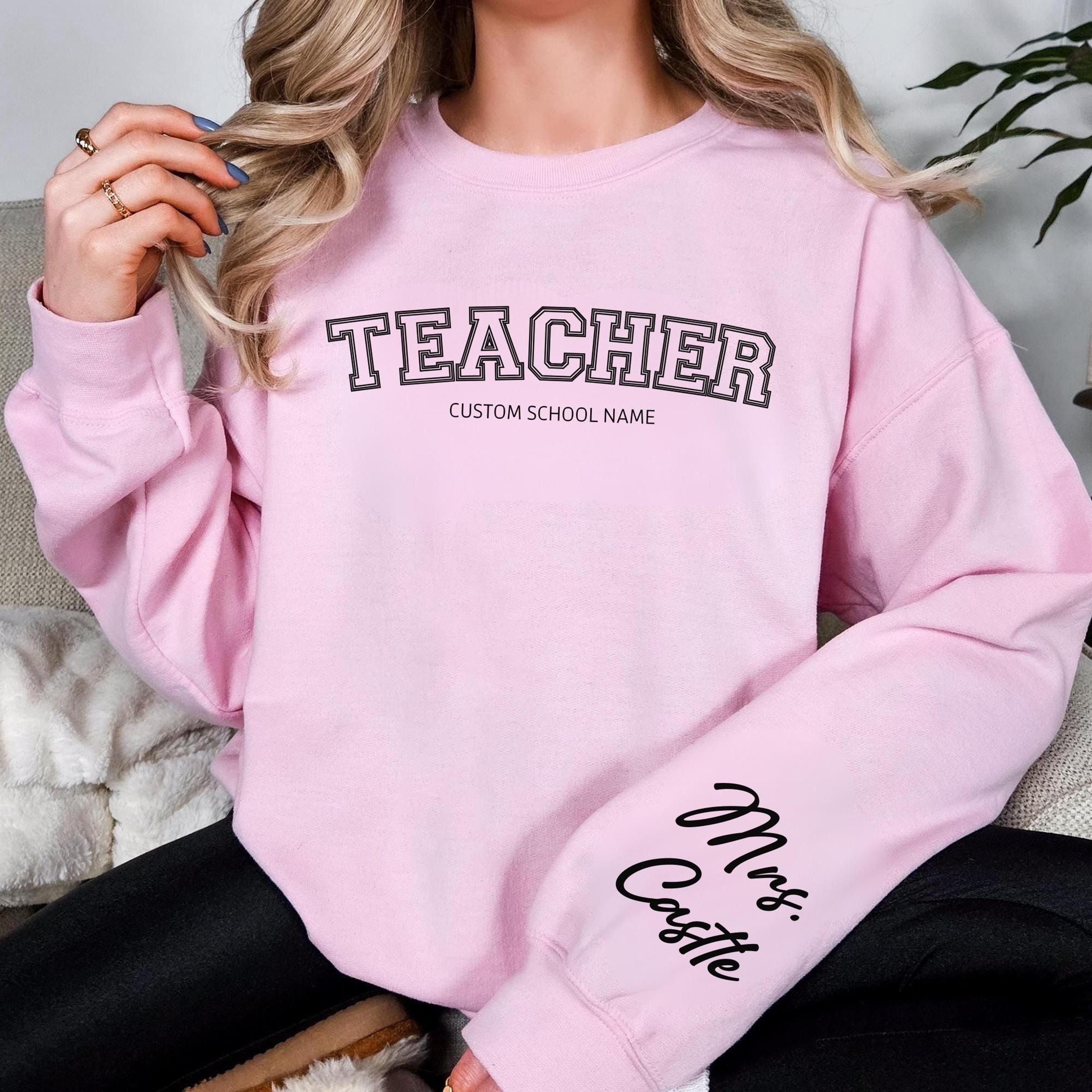 personalized teacher sweatshirt custom school name teacher crewneck teacher gift back to school sweatshirt