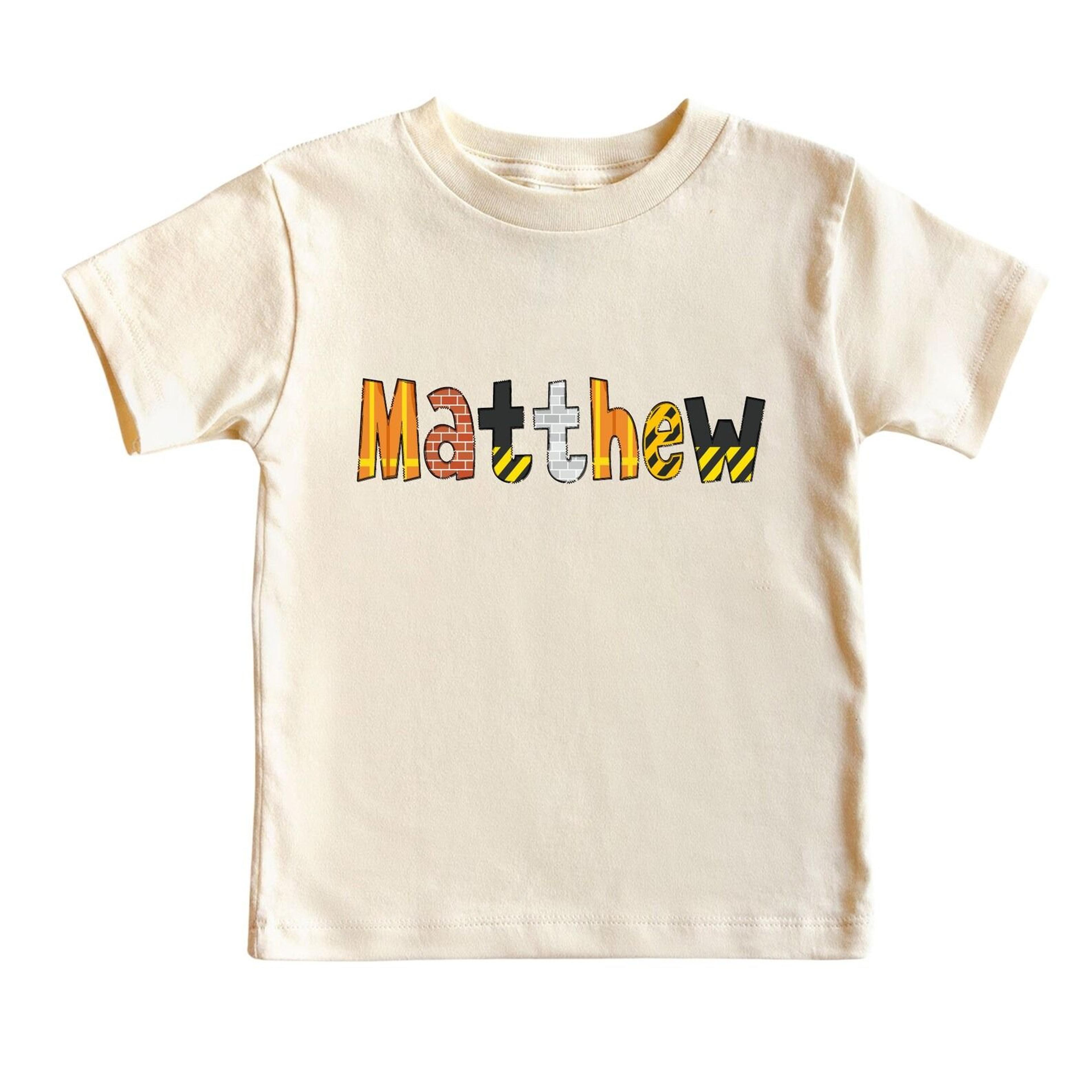 personalized construction name shirt, custom kids name tee, construction birthday shirt, toddler boy shirt