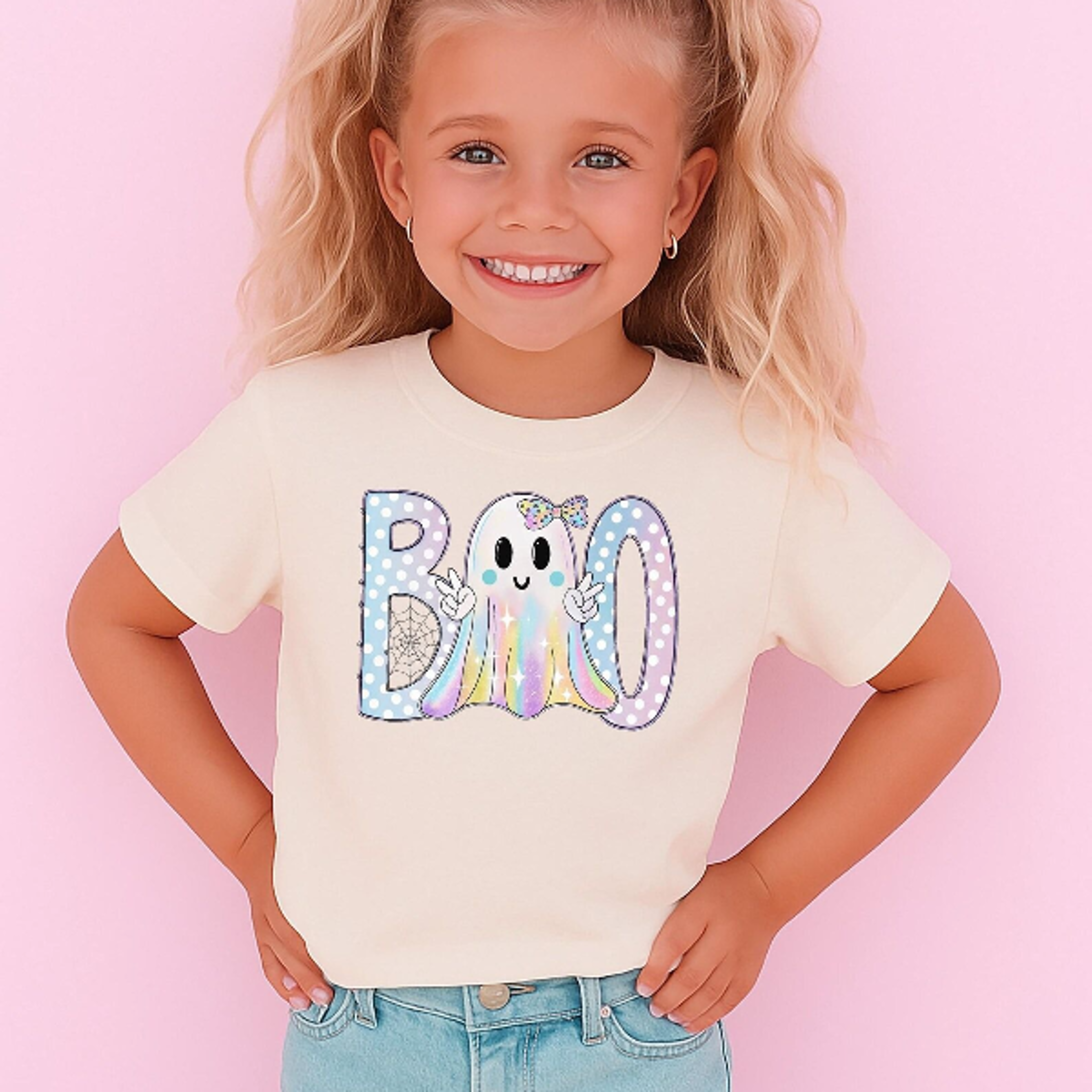 cute boo ghost halloween shirt for girls, pastel ghost toddler tee, pink halloween outfit, spooky season kids shirt