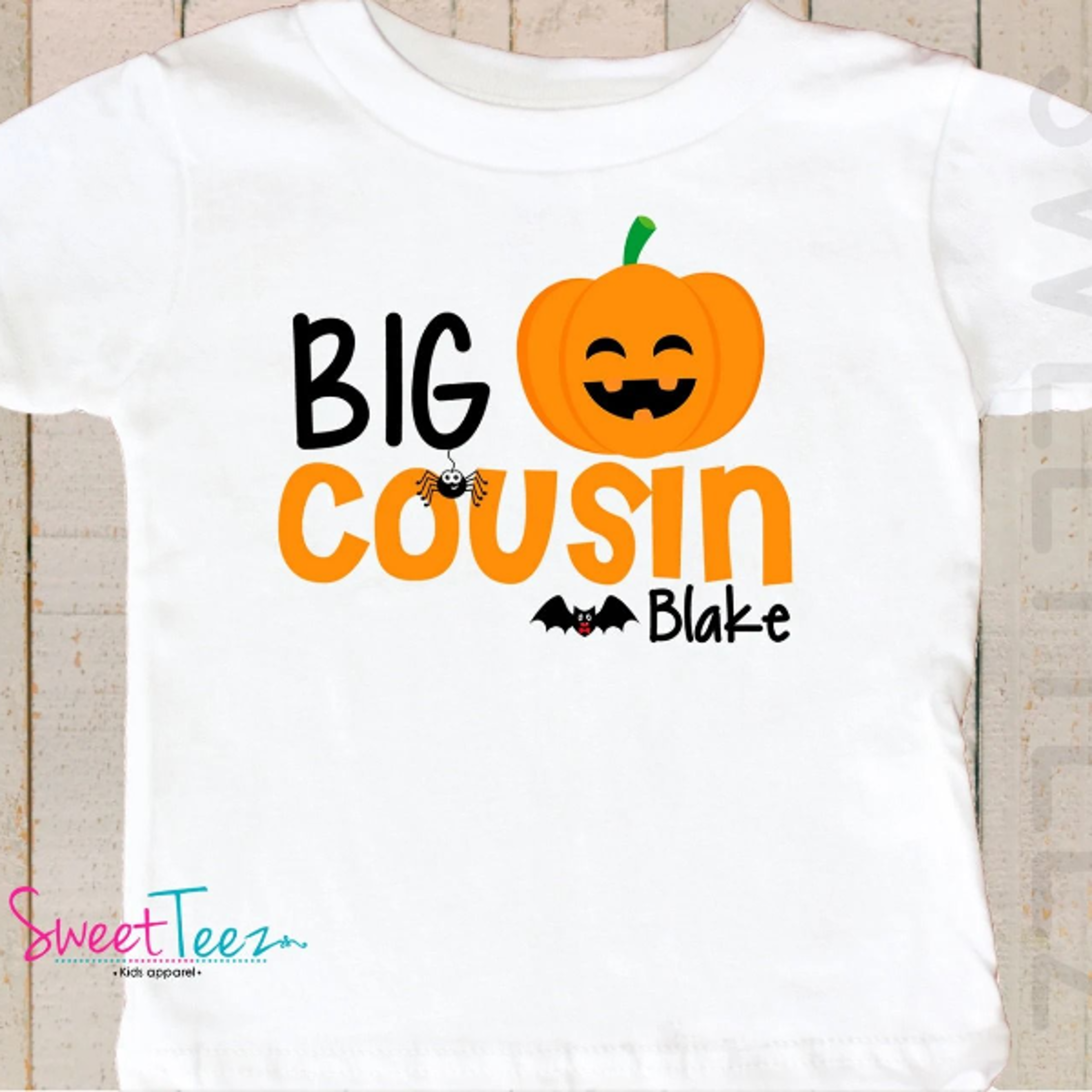 big cousin halloween shirt, personalized cousin pumpkin tee, cute family halloween outfit, toddler big cousin announceme