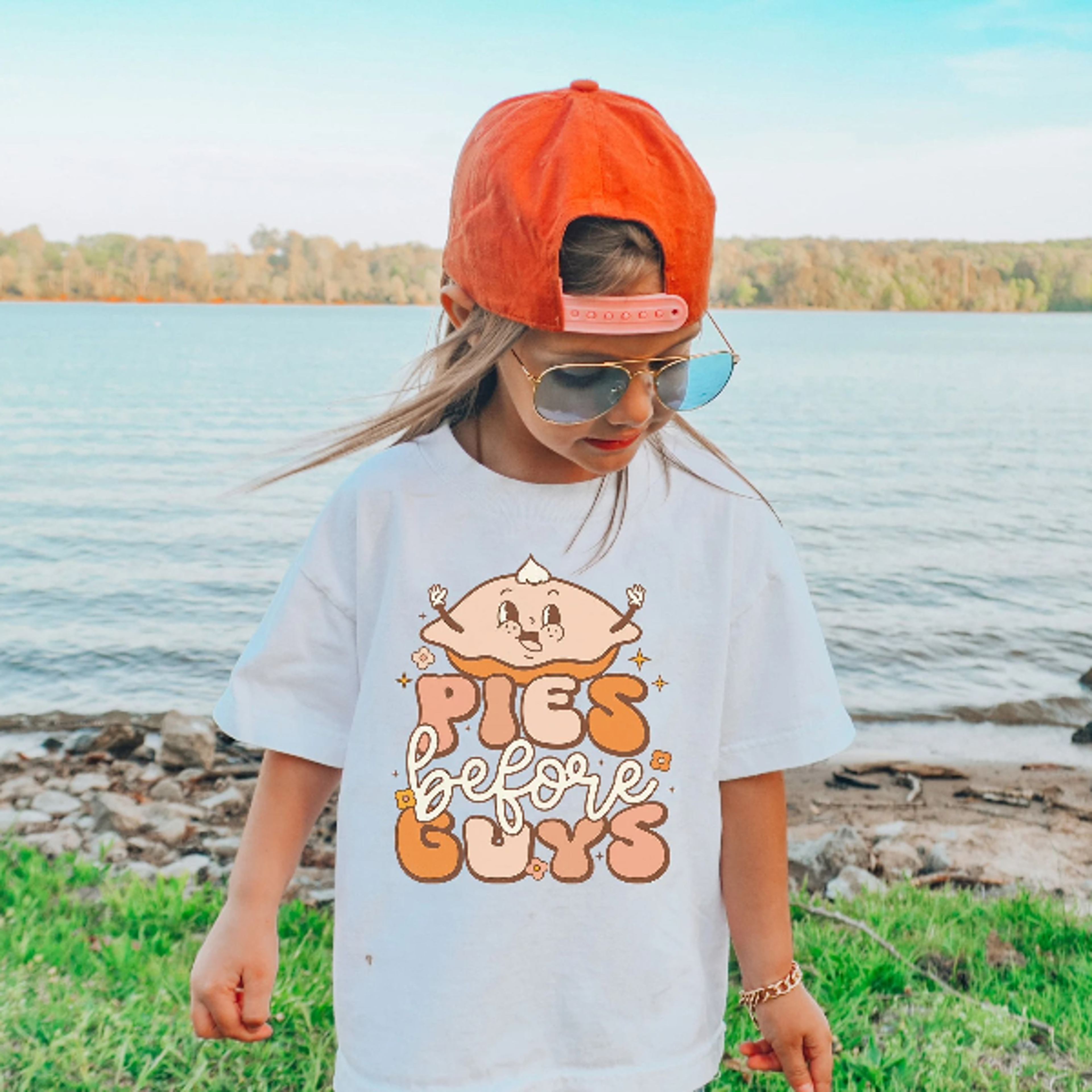 pies before guys shirt for kids, funny thanksgiving tee, cute pie lover t-shirt, fall food graphic shirt, toddler autumn