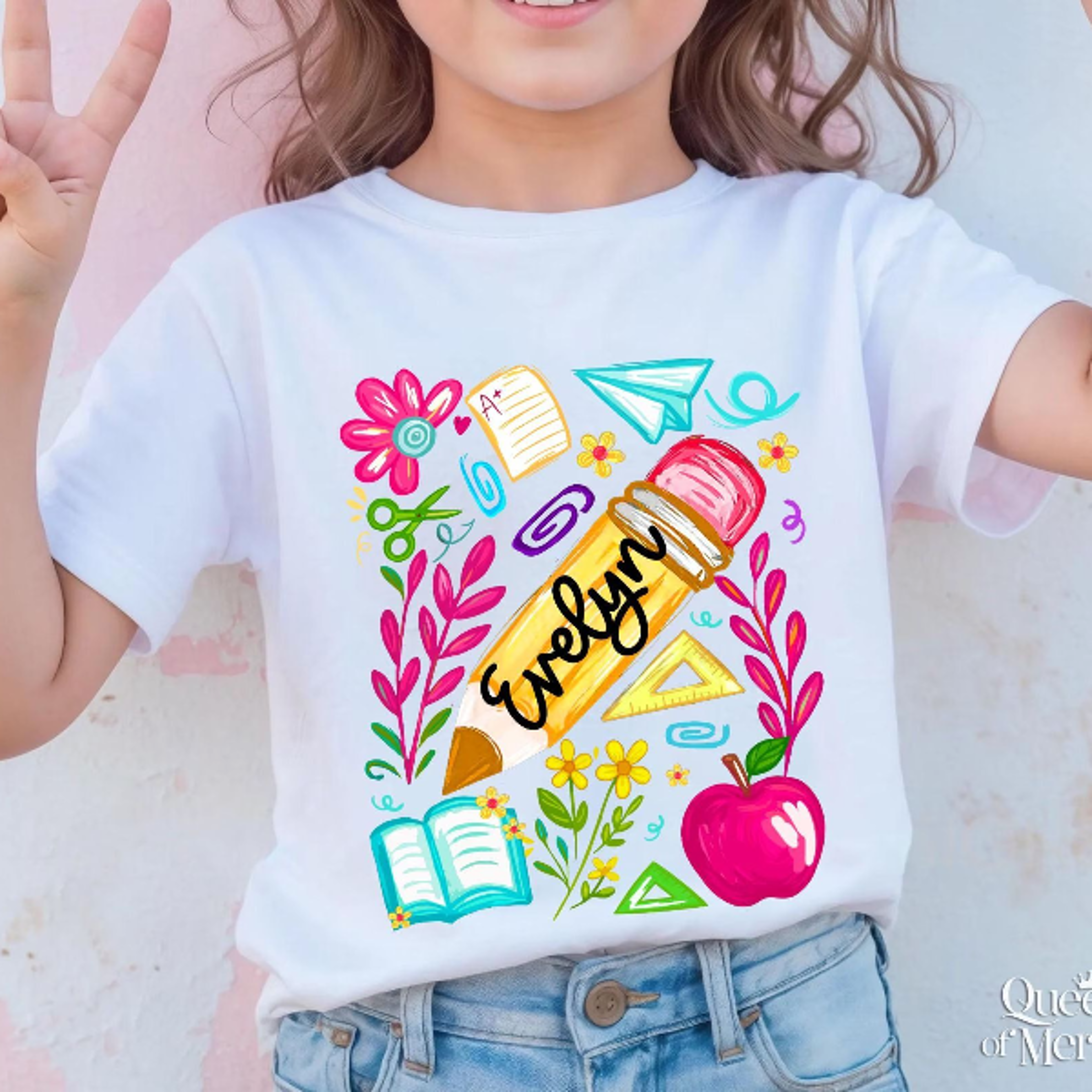 personalized teacher name kids shirt, custom school girl tee, back to school toddler t-shirt, teacher kid gift