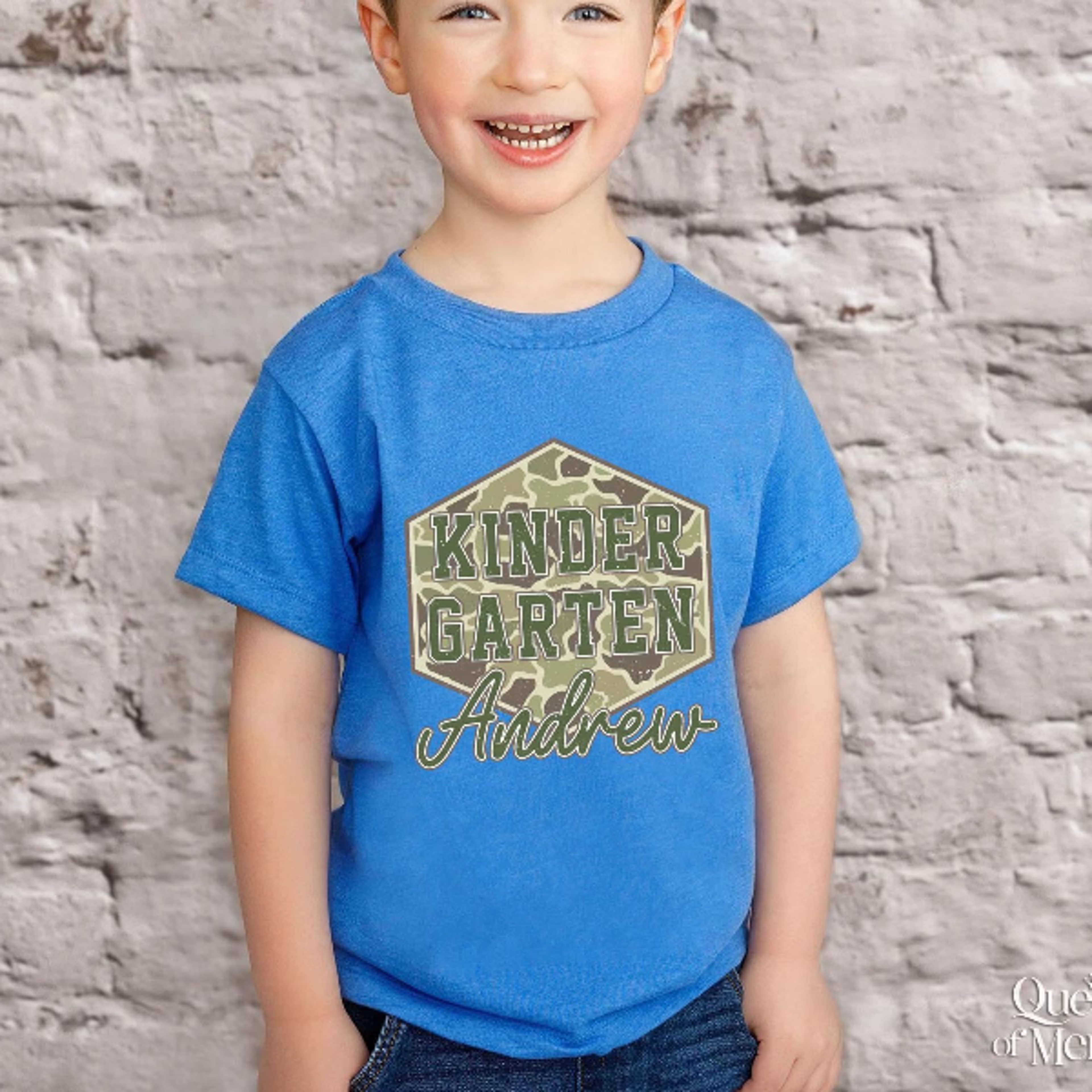 personalized kindergarten boy shirt, custom name kids tee, camo kindergarten toddler shirt, first day of school tee