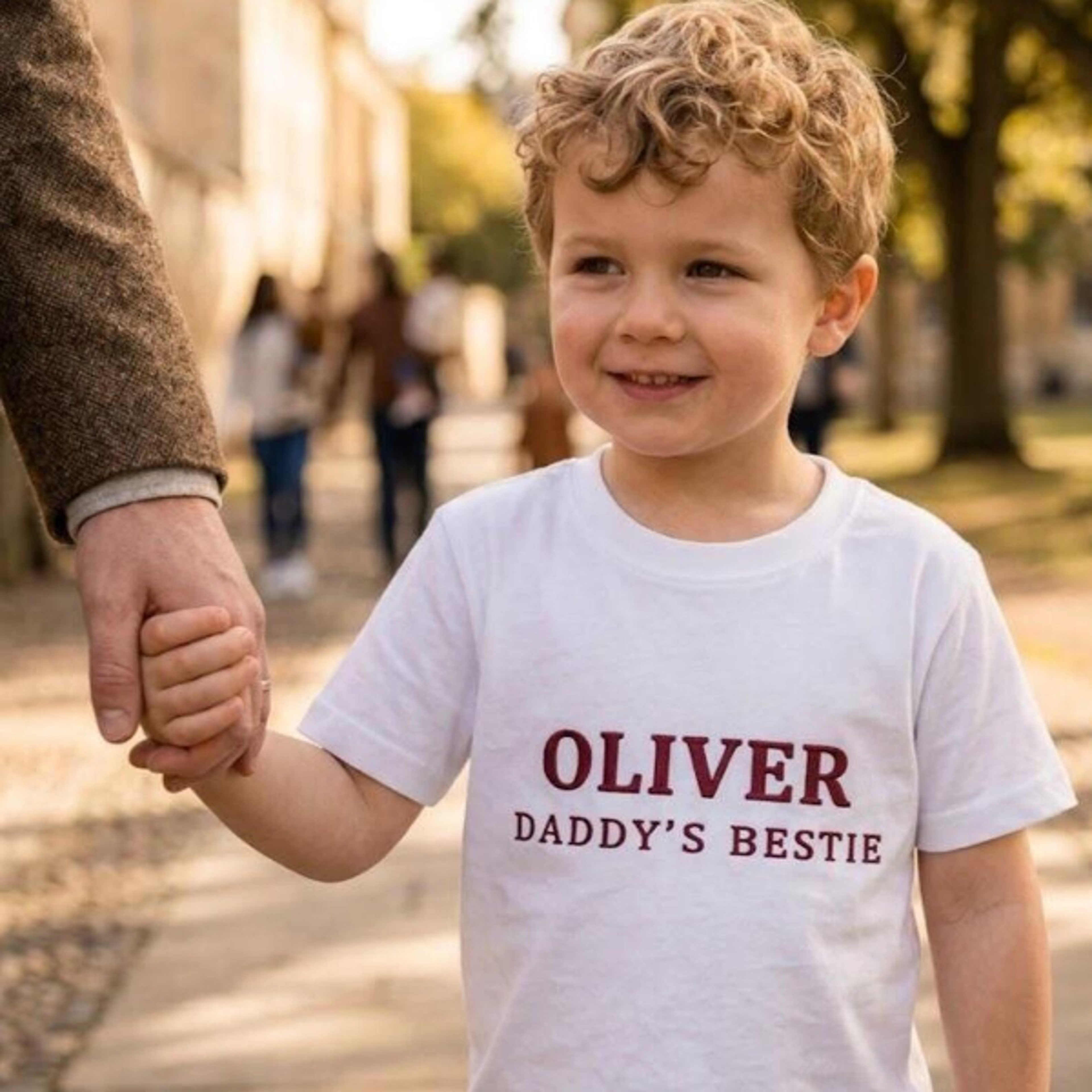 personalized embroidered toddler shirt, daddy's bestie shirt, custom name toddler tee, baby boy embroidered t-shirt