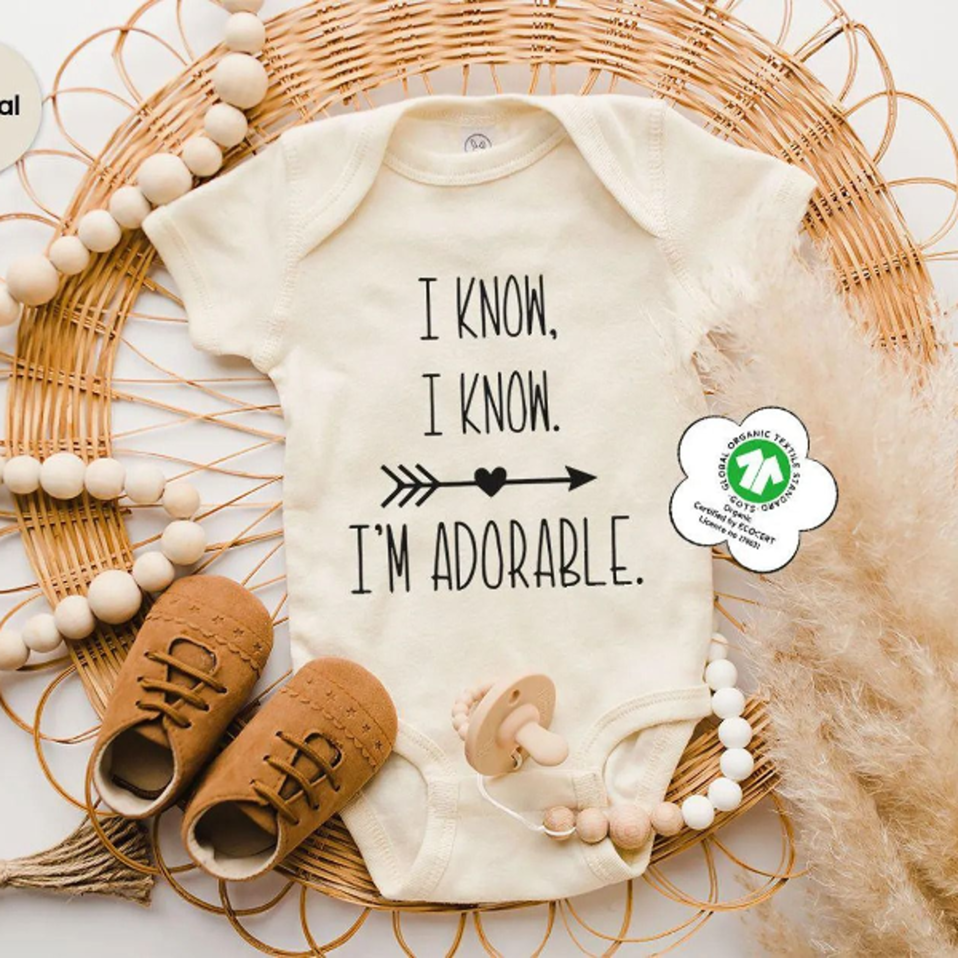 i know i know i'm adorable baby romper, cute baby t-shirt, funny newborn bodysuit, baby shower gift, infant outfit
