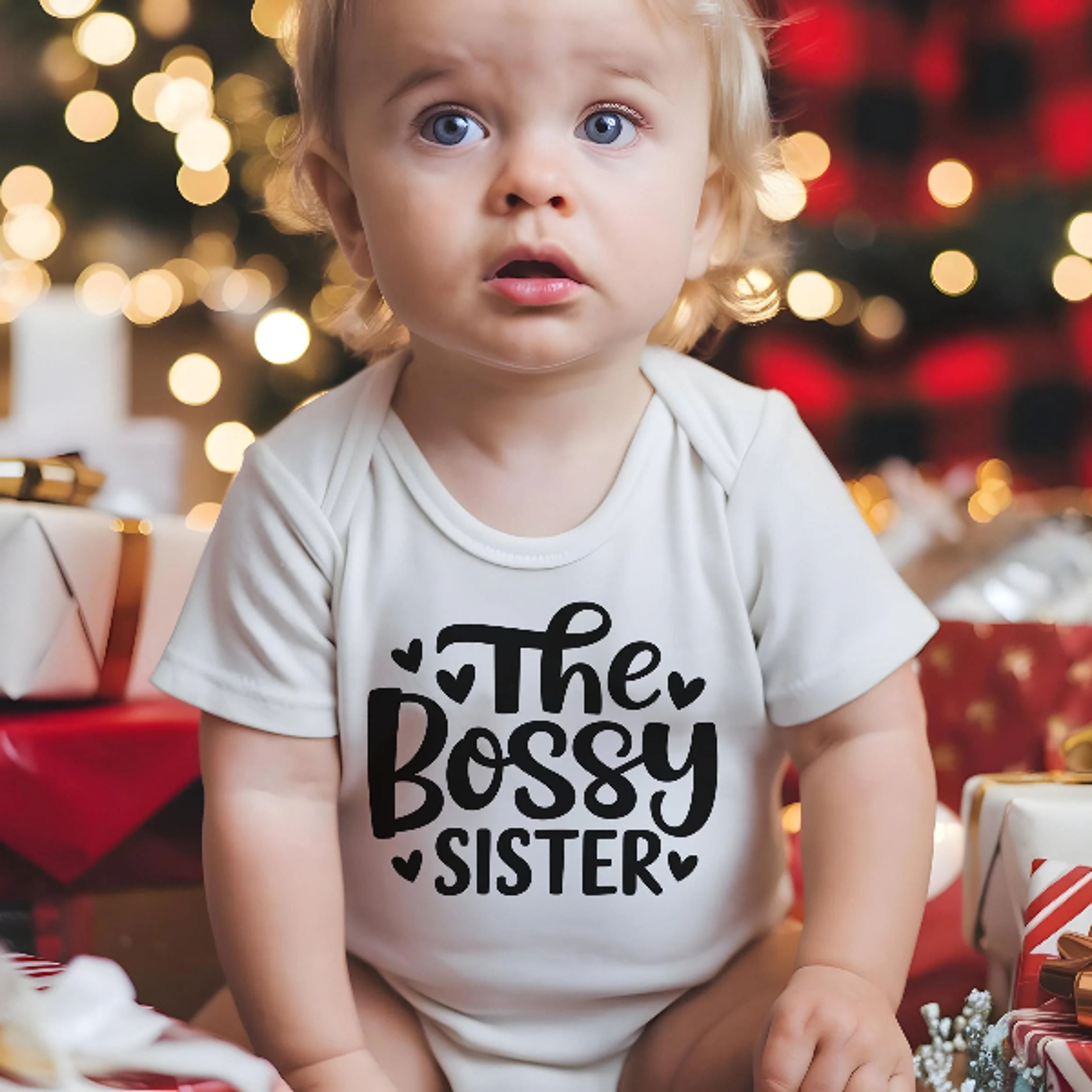 the bossy sister baby romper, big sister baby t-shirt, pregnancy announcement bodysuit, sibling reveal, baby shower gift