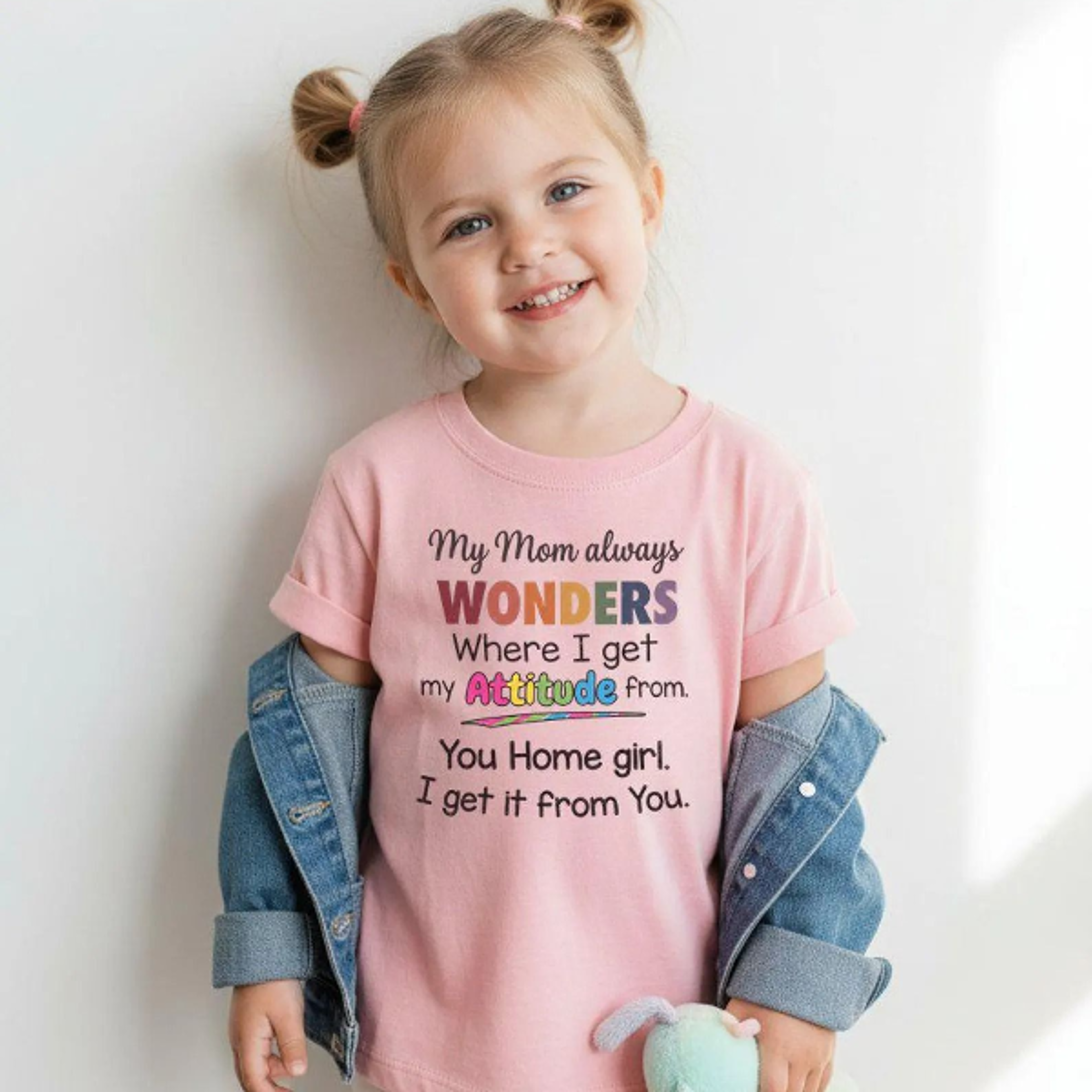 my mom always wonders where i get my attitude from toddler shirt, funny kids t-shirt, sassy girl tee, cute graphic tee