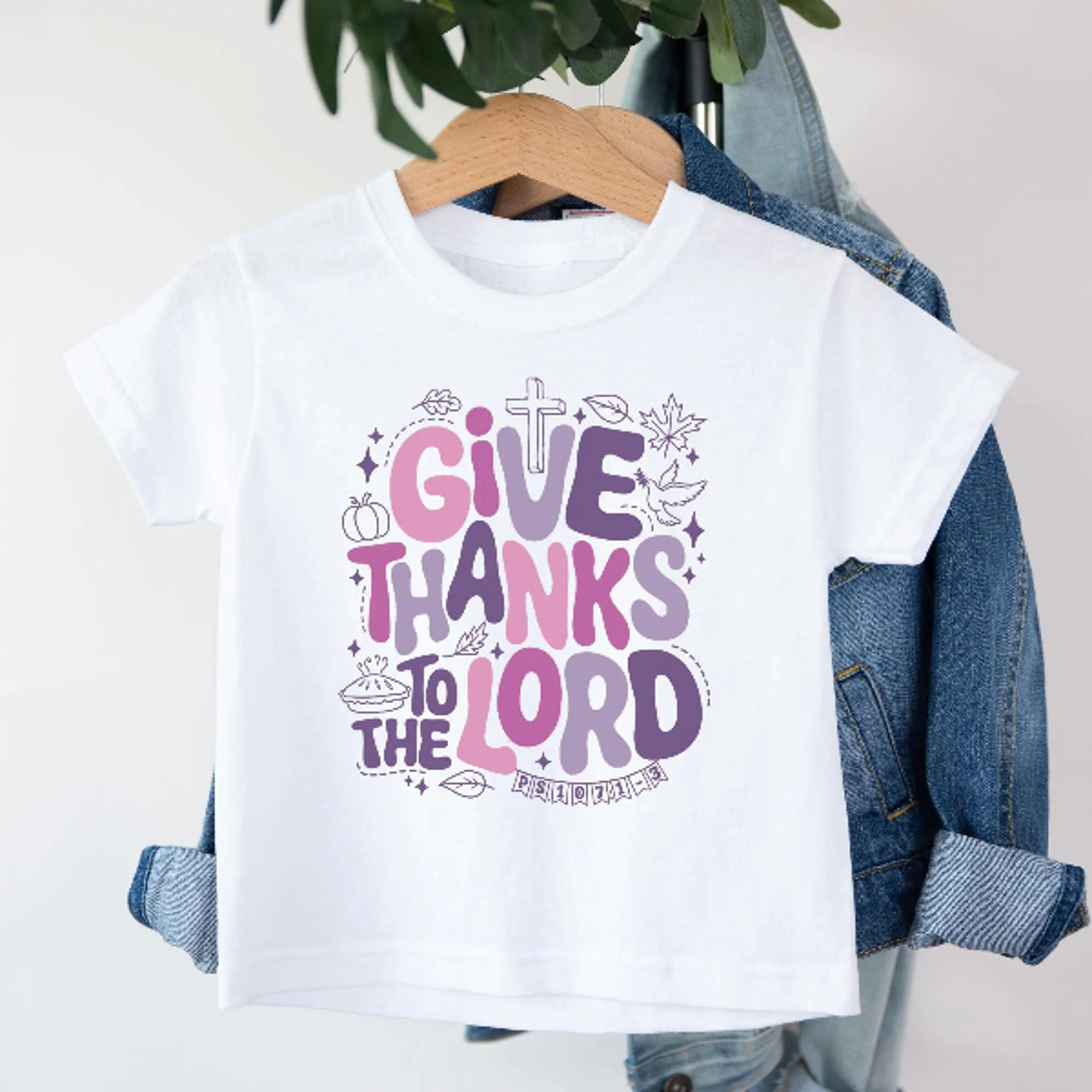 give thanks to the lord kids shirt, christian thanksgiving shirt, faith based fall tee, religious thanksgiving gift