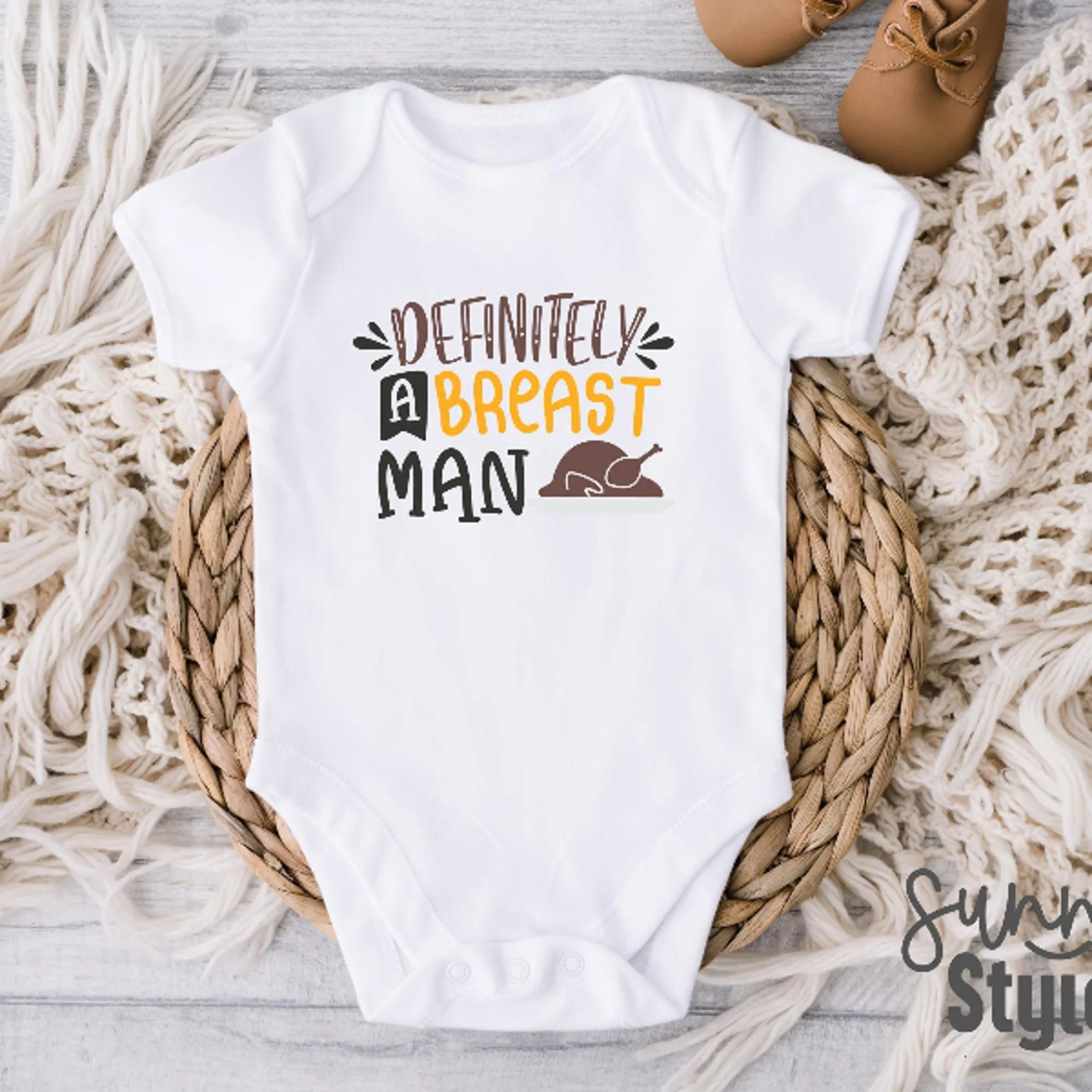 funny thanksgiving baby bodysuit, definitely a breast man turkey shirt, baby boy thanksgiving outfit, funny turkey day
