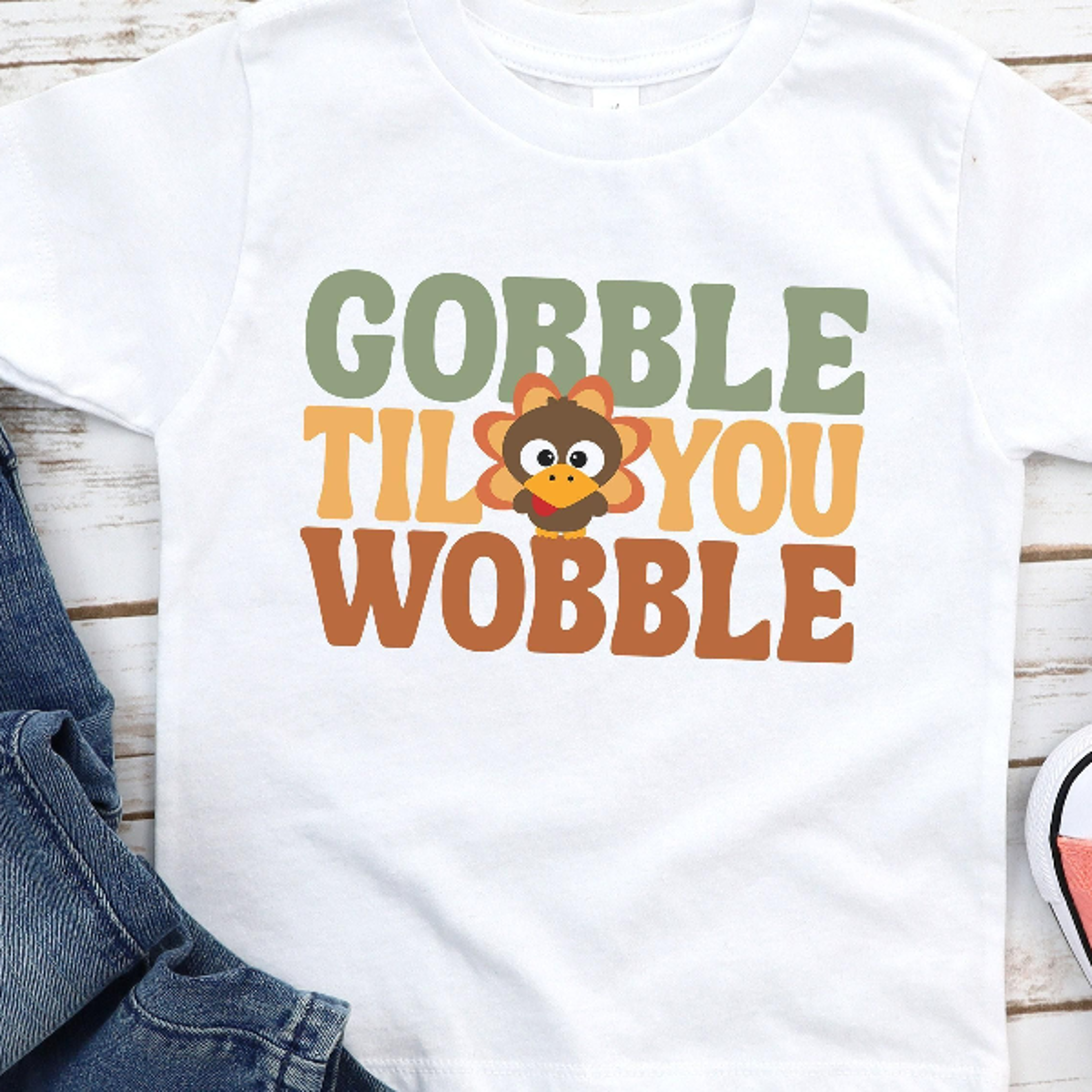 gobble til you wobble baby thanksgiving bodysuit, funny turkey baby shirt, cute first thanksgiving outfit for kids