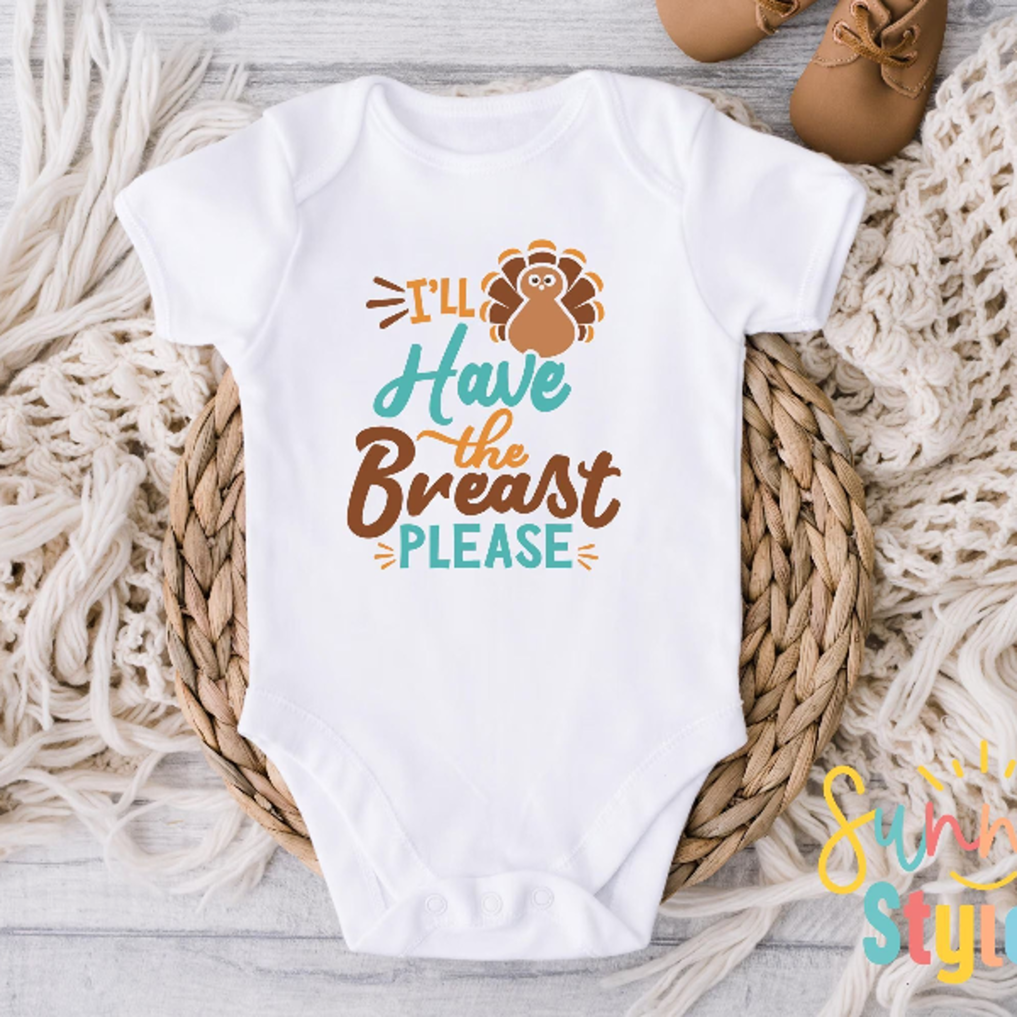 i'll have the breast please baby bodysuit, funny thanksgiving turkey baby shirt, first thanksgiving outfit, cute turkey