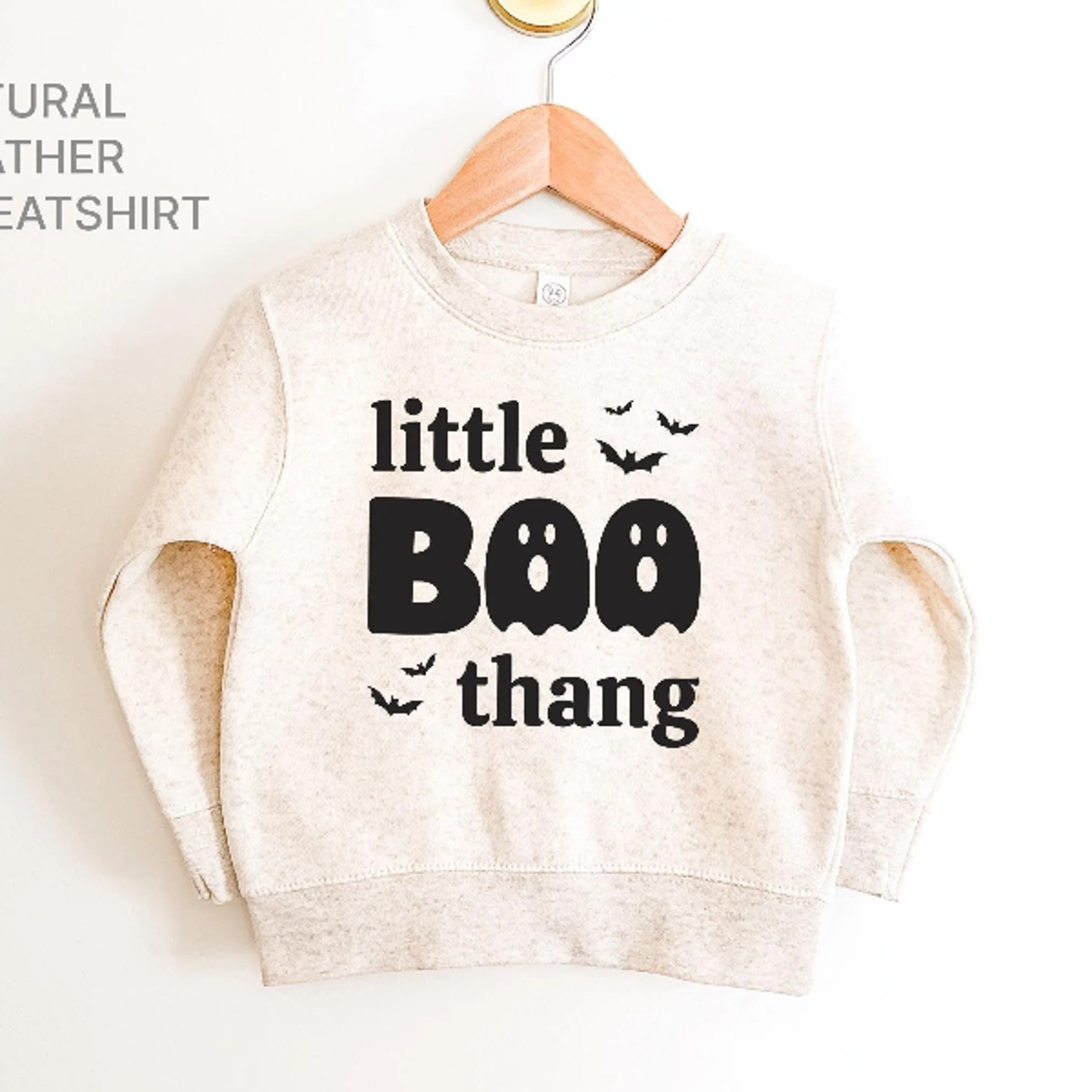 little boo thang kids sweatshirt, cute halloween toddler sweatshirt, ghost halloween shirt, spooky season kids pullover