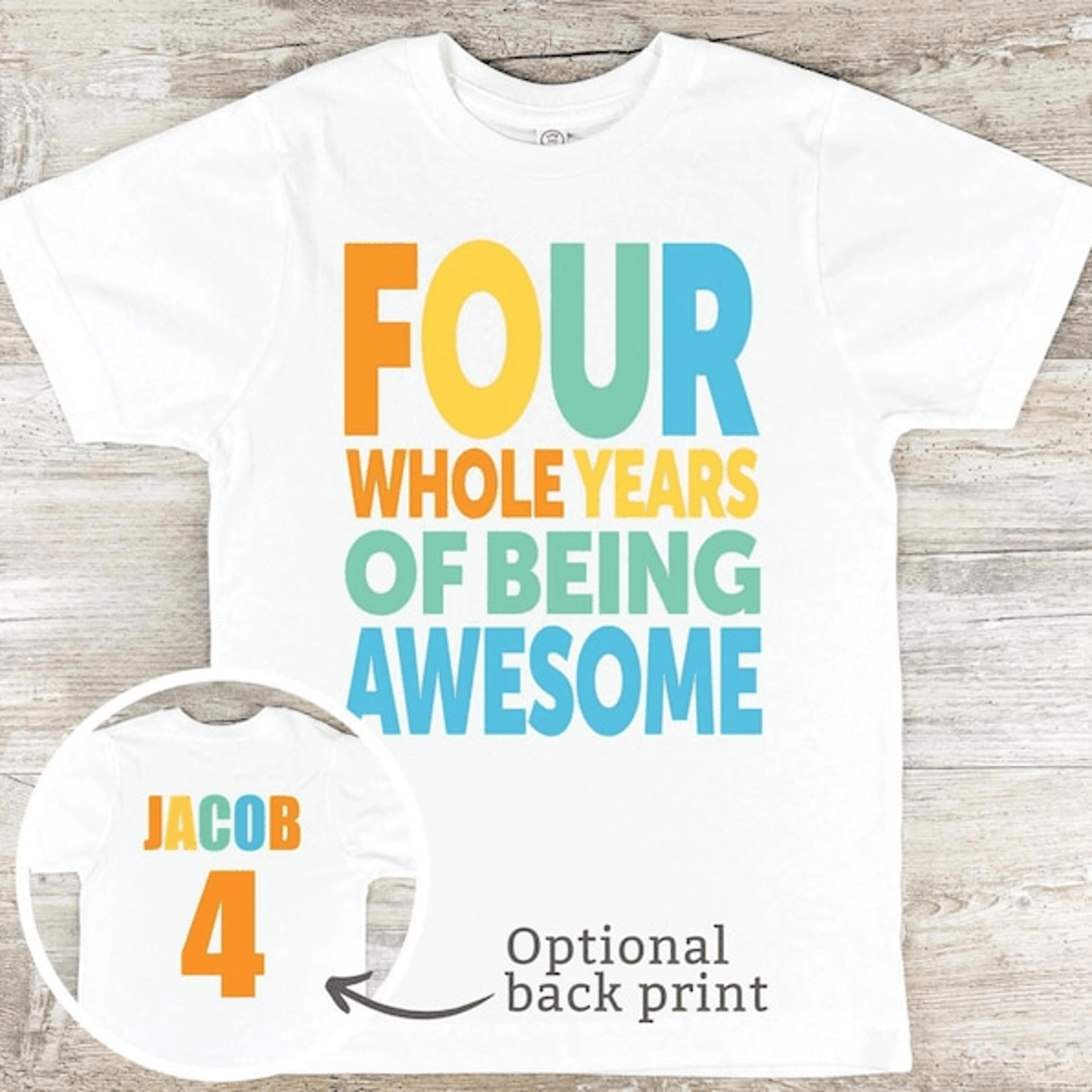 four whole years of being awesome shirt, 4th birthday boy shirt, personalized 4 year old birthday shirt, fourth birthday