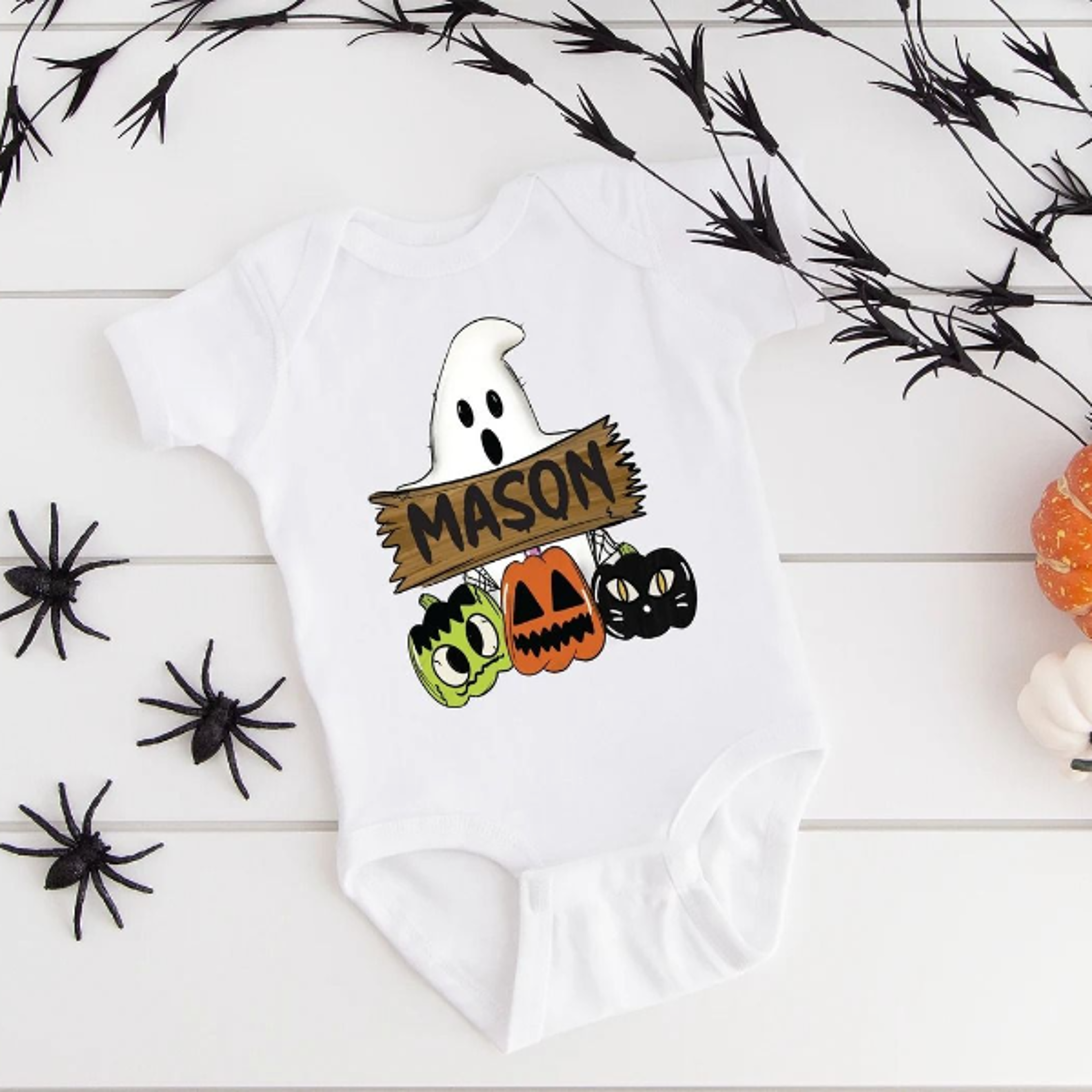 personalized halloween ghost shirt, custom kids halloween shirt, pumpkin ghost toddler tee, halloween name shirt