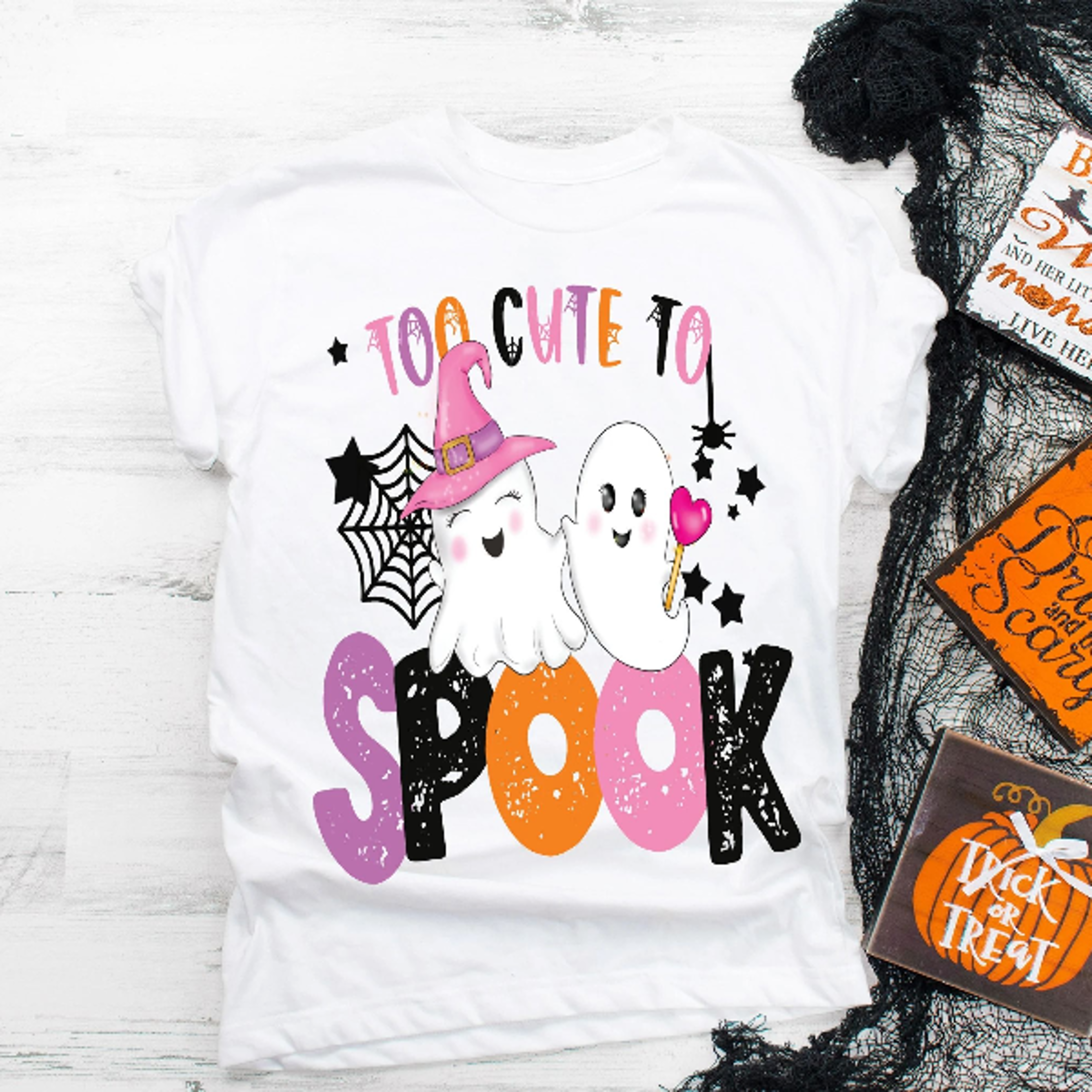 too cute to spook shirt, cute ghost halloween shirt, toddler halloween tee, kids halloween shirt, cute ghost tee