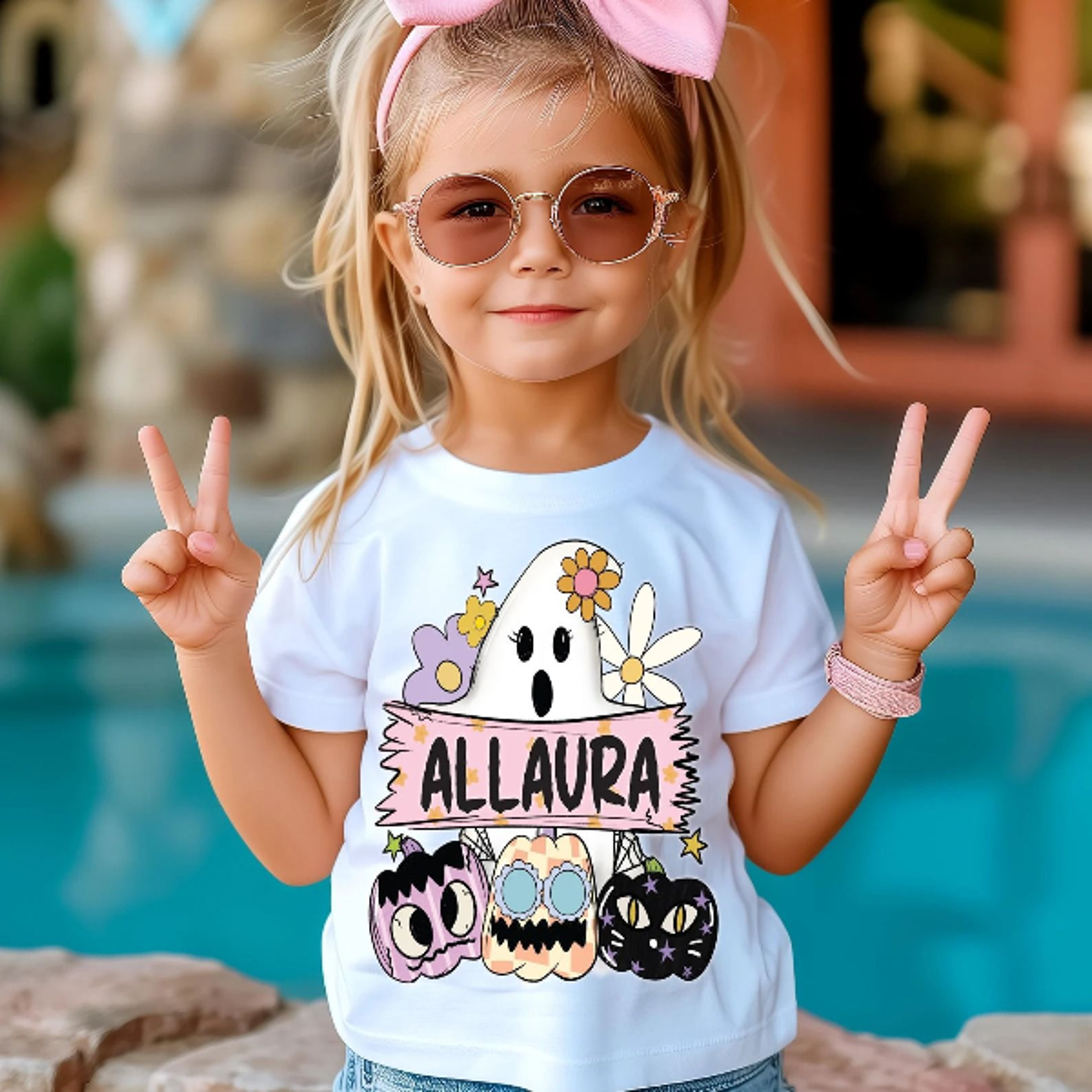 personalized halloween ghost pumpkin shirt, custom kids halloween shirt, personalized pumpkin ghost tee