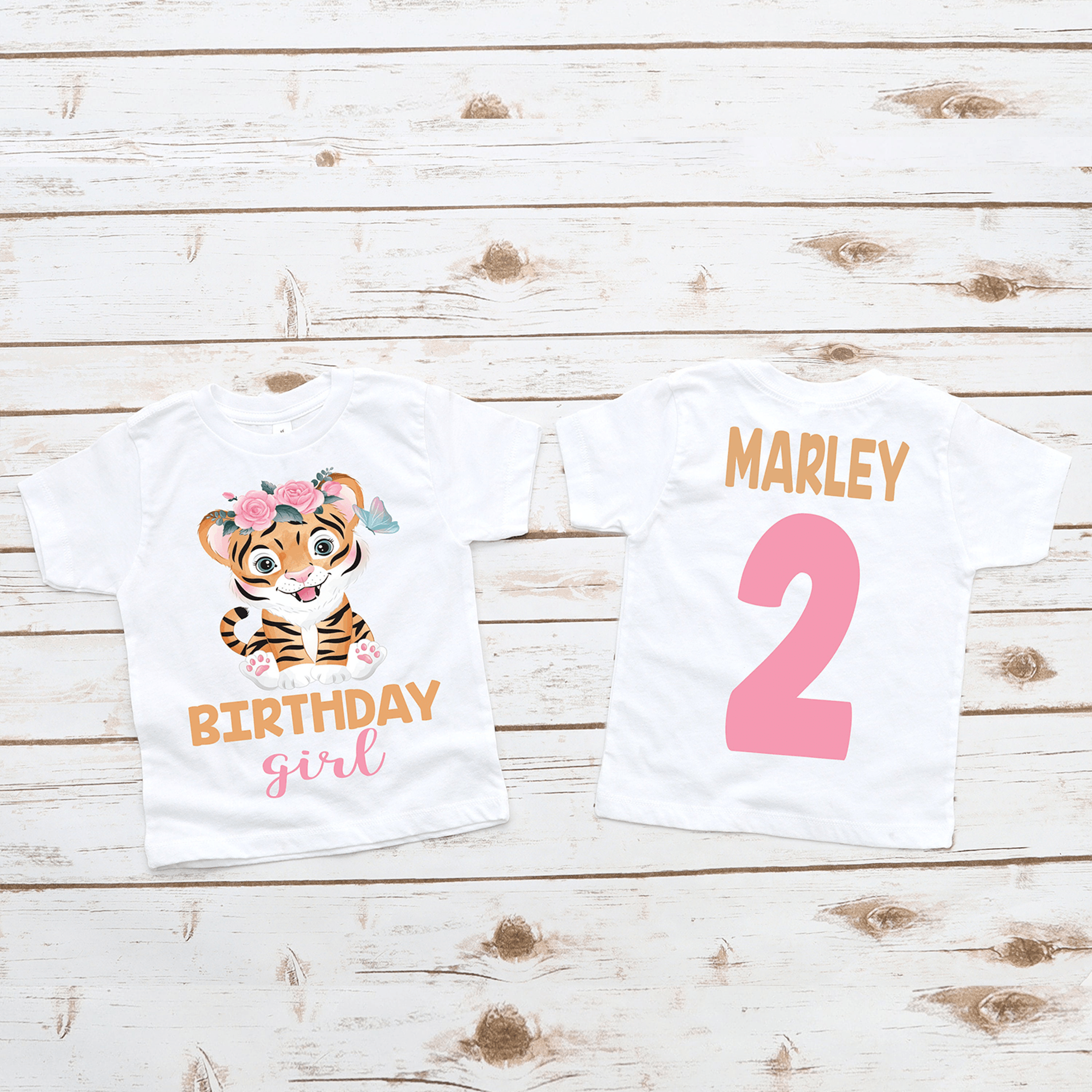 Tiger Birthday Girl Shirt Personalized Tiger Birthday Tee Jungle Birthday Outfit Safari Birthday Sh