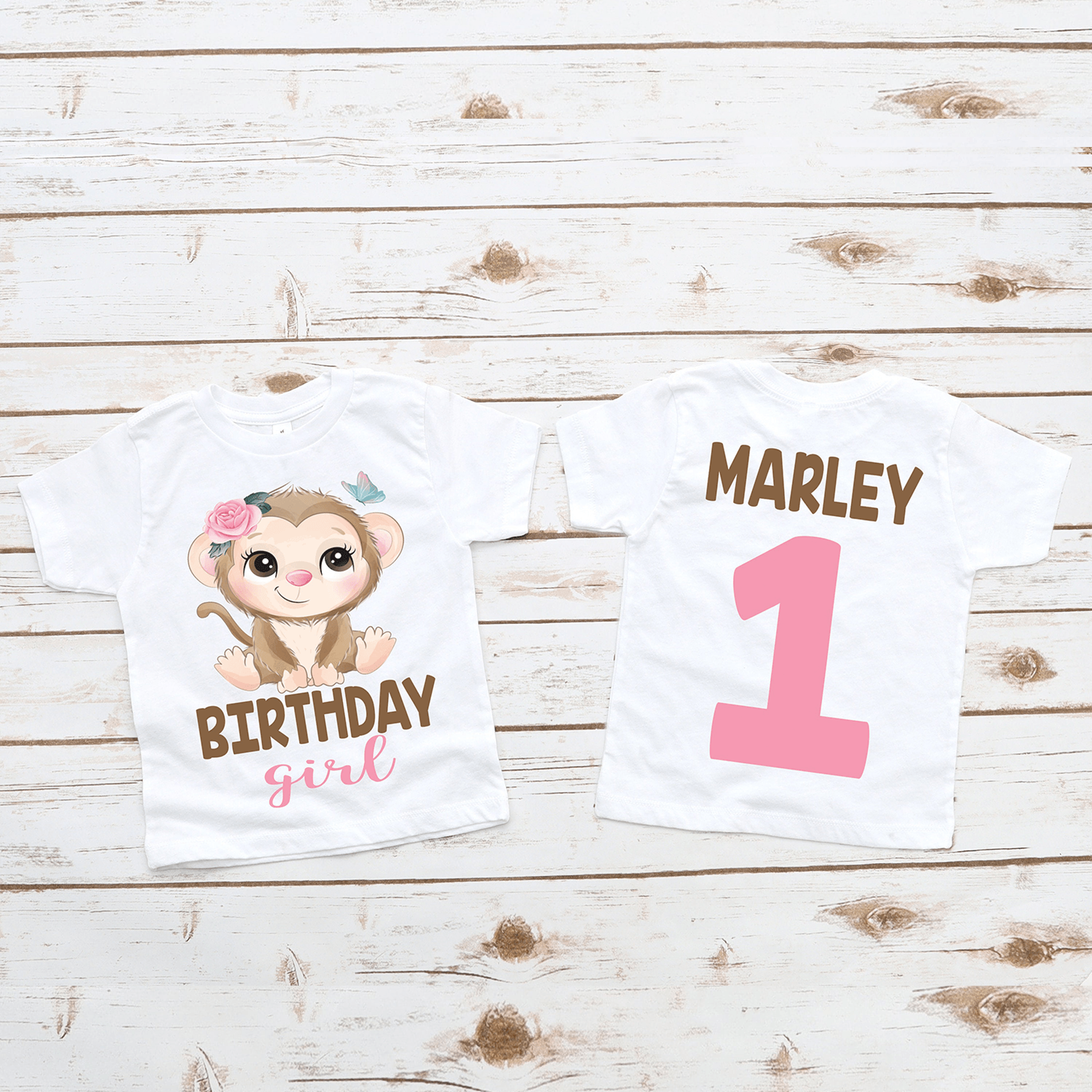 Monkey Birthday Shirt Girl Monkey Birthday Shirt Personalized Monkey Birthday Tee Jungle Birthday O 1