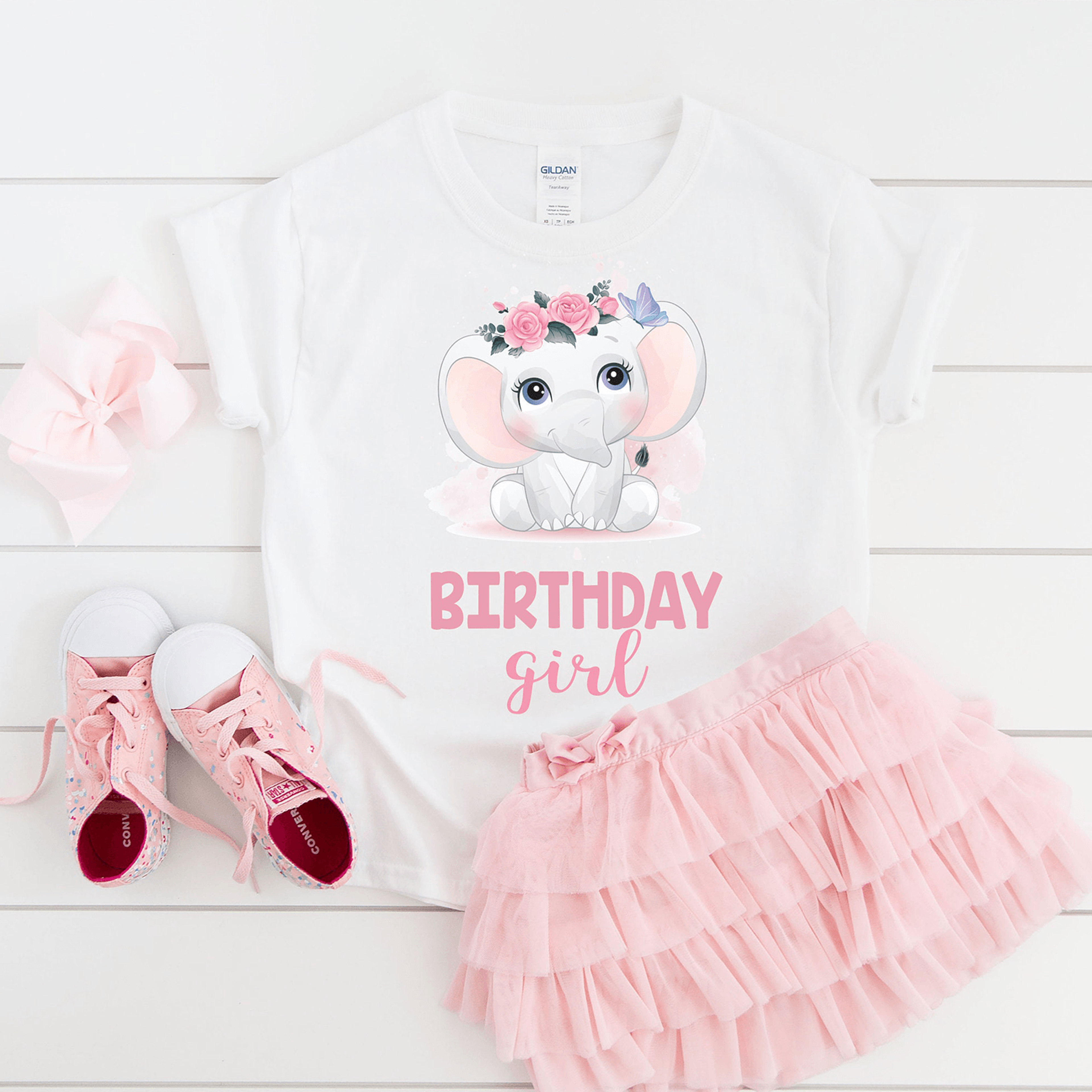 Elephant Flowers Birthday Shirt Cute Girl Elephant Birthday Shirt Personalized Elephant Birthday Te 1