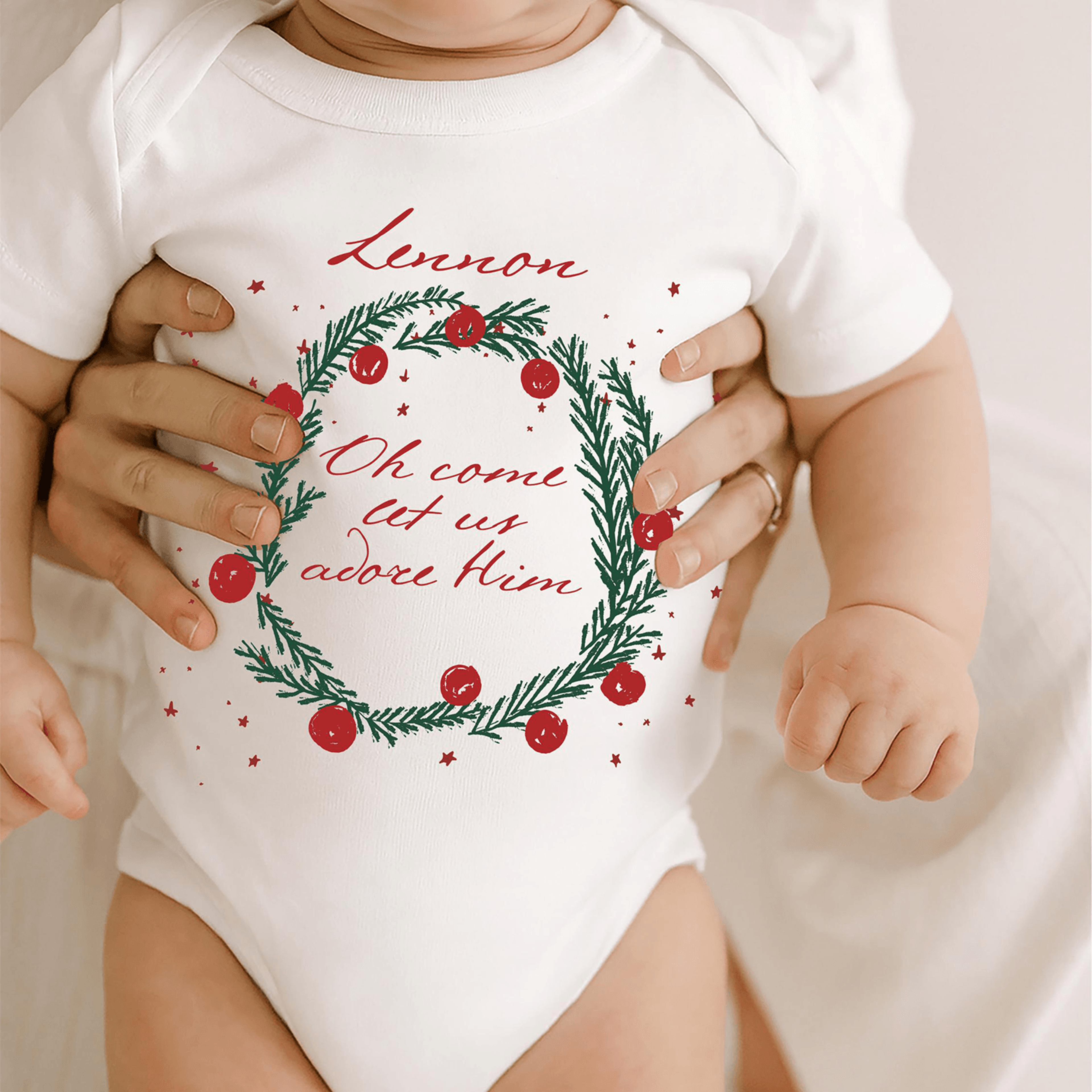 Custom Christmas Baby Outfit Personalized Baby Christmas Bodysuit My First Christmas Shirt Newborn  1