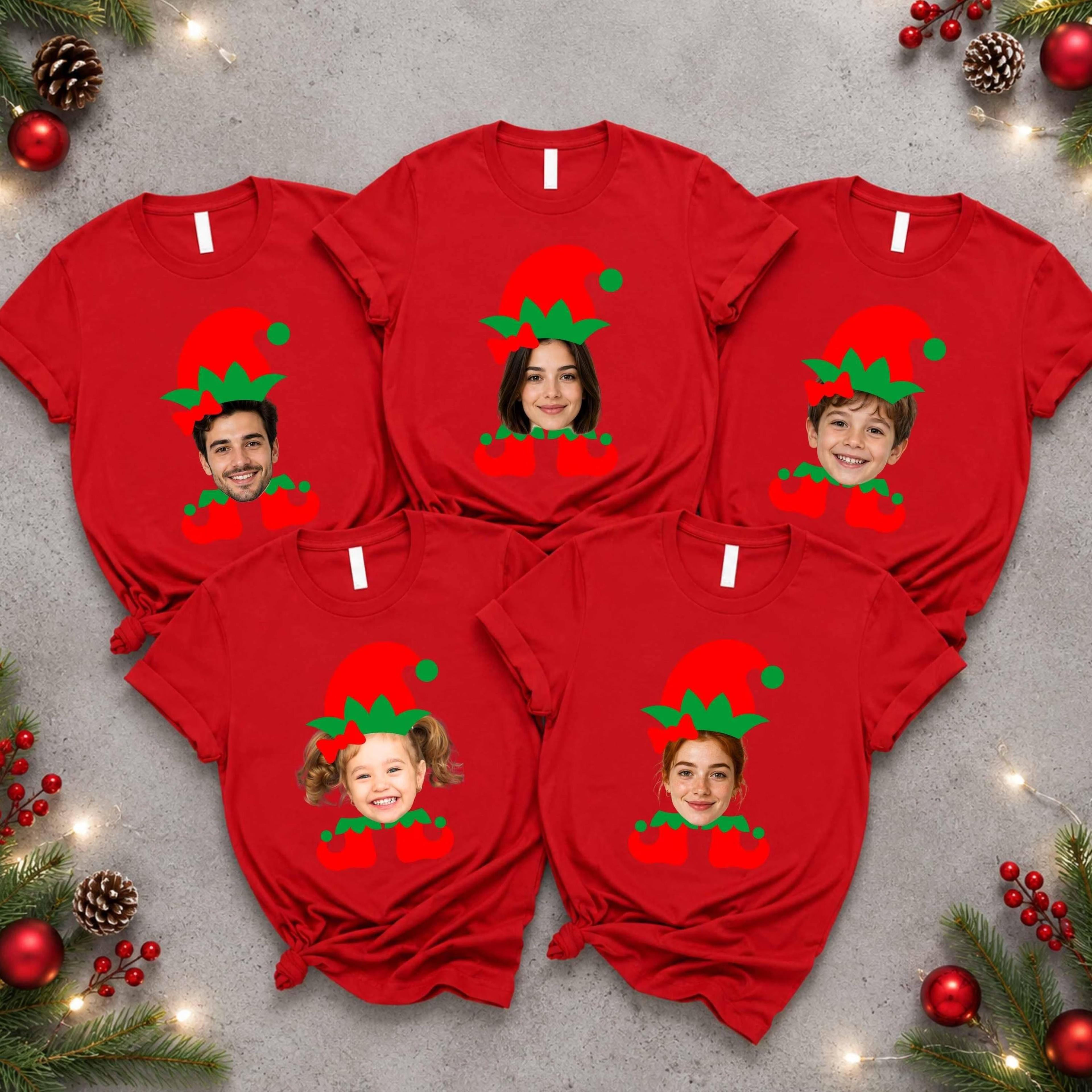 Personalized Family Christmas Shirts Custom Face Elf Shirt Funny Matching Christmas Shirts Family C 2