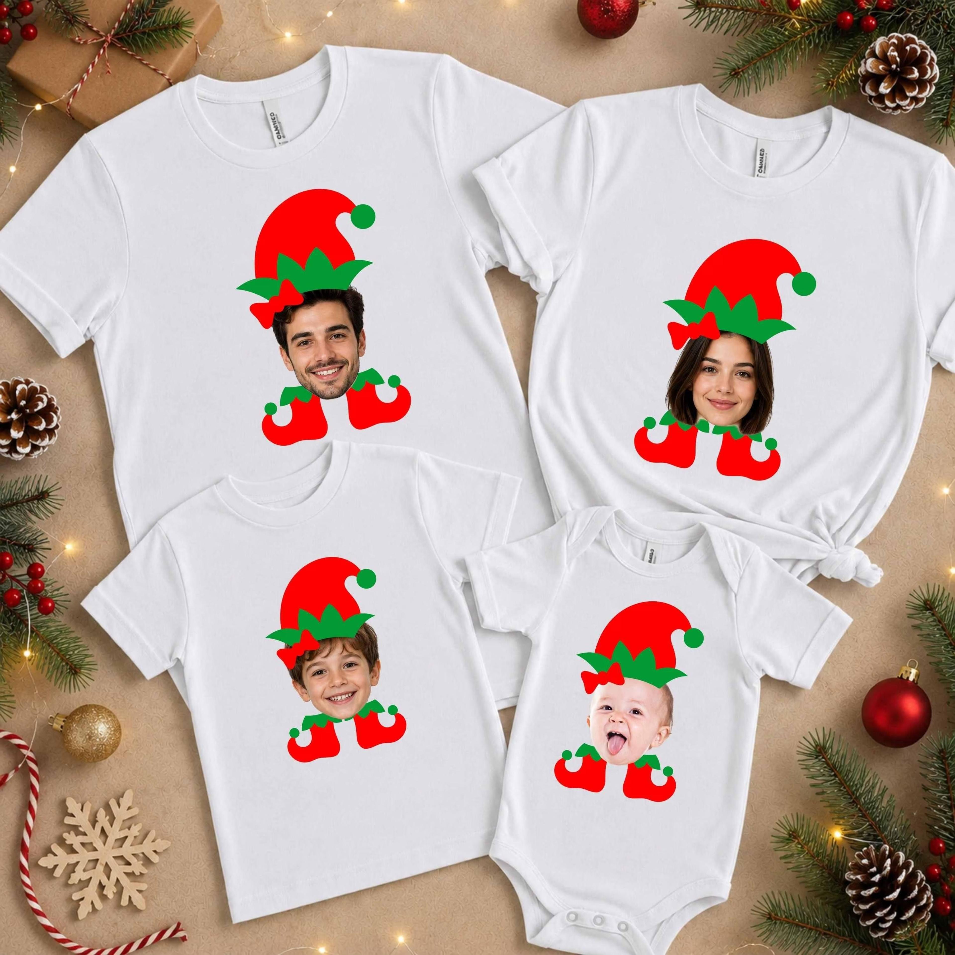Personalized Family Christmas Shirts Custom Face Elf Shirt Funny Matching Christmas Shirts Family C 1