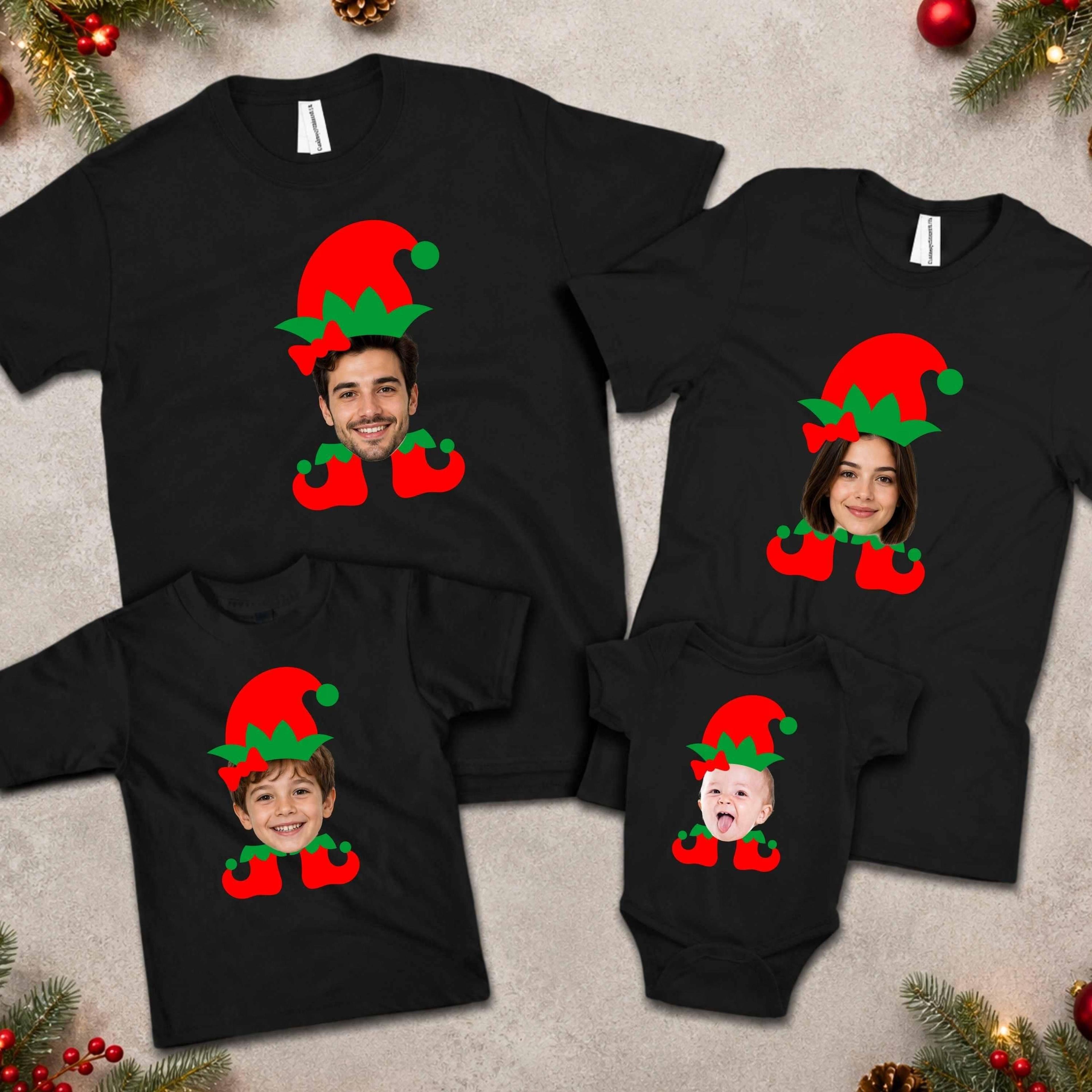 Personalized Family Christmas Shirts Custom Face Elf Shirt Funny Matching Christmas Shirts Family C 3