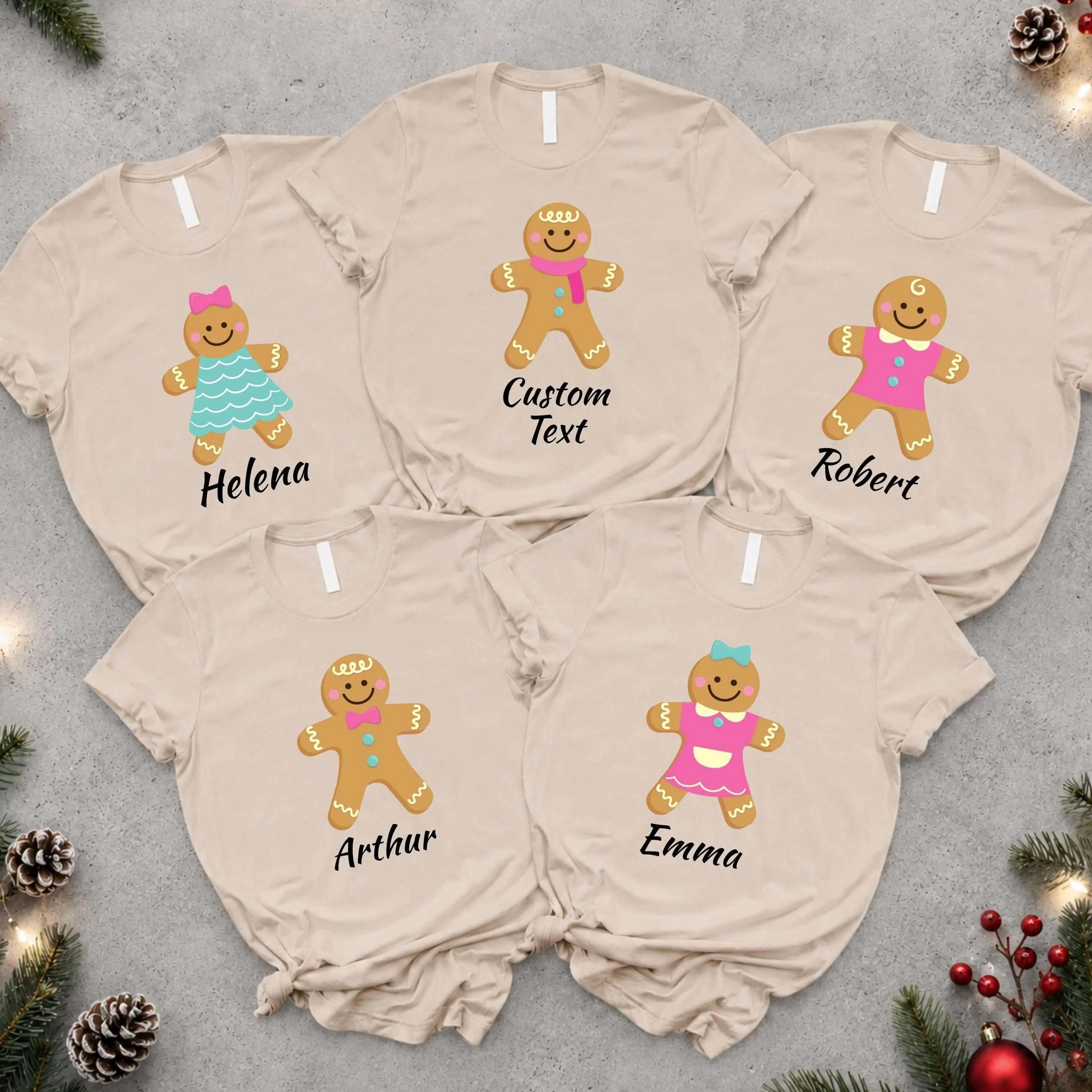 Personalized Gingerbread Family Shirts Custom Name Christmas Shirt Matching Family Christmas Tee Gi 1