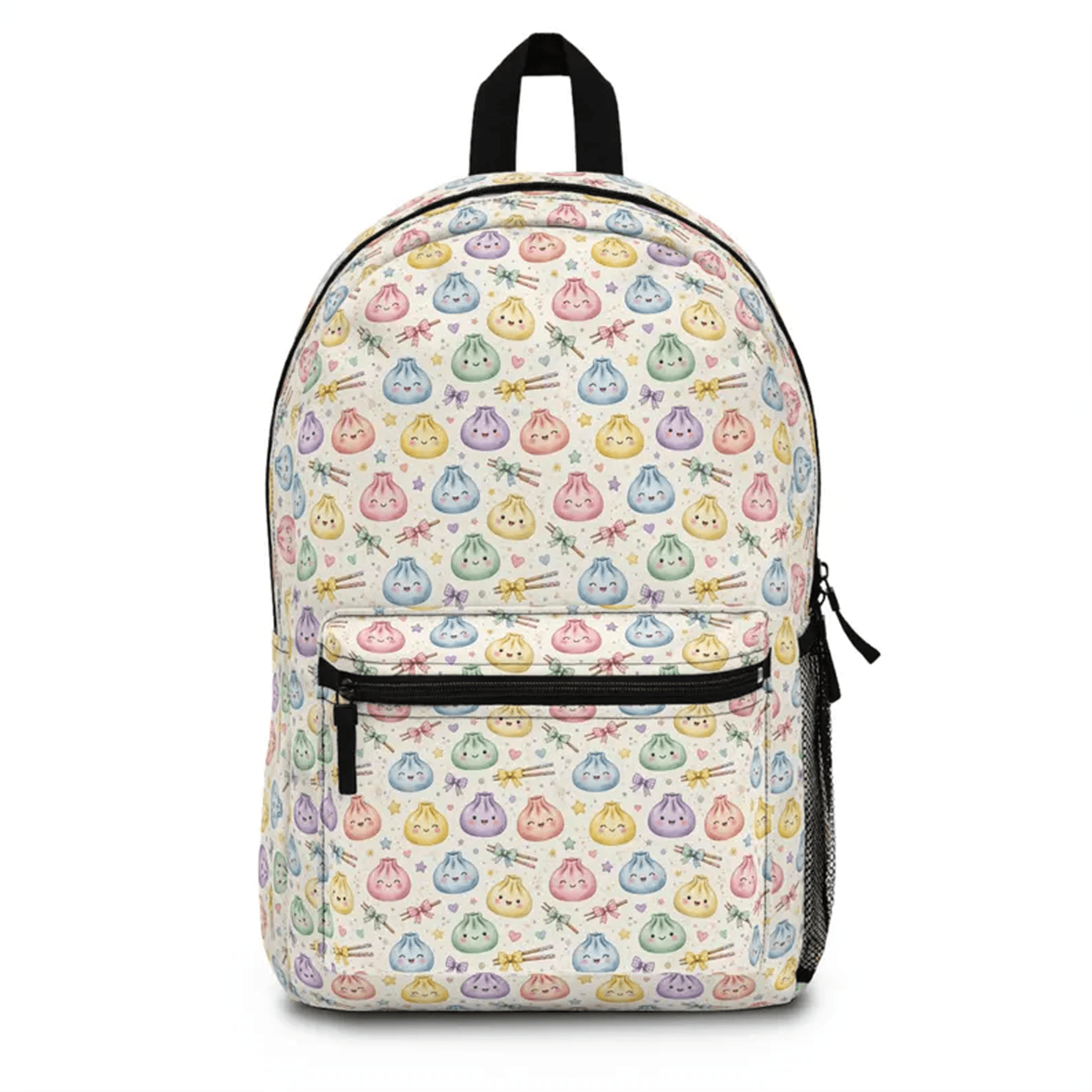 cute dumpling backpack for girls, kawaii pastel school bag, personalized kids bookbag, back to school food lover gift