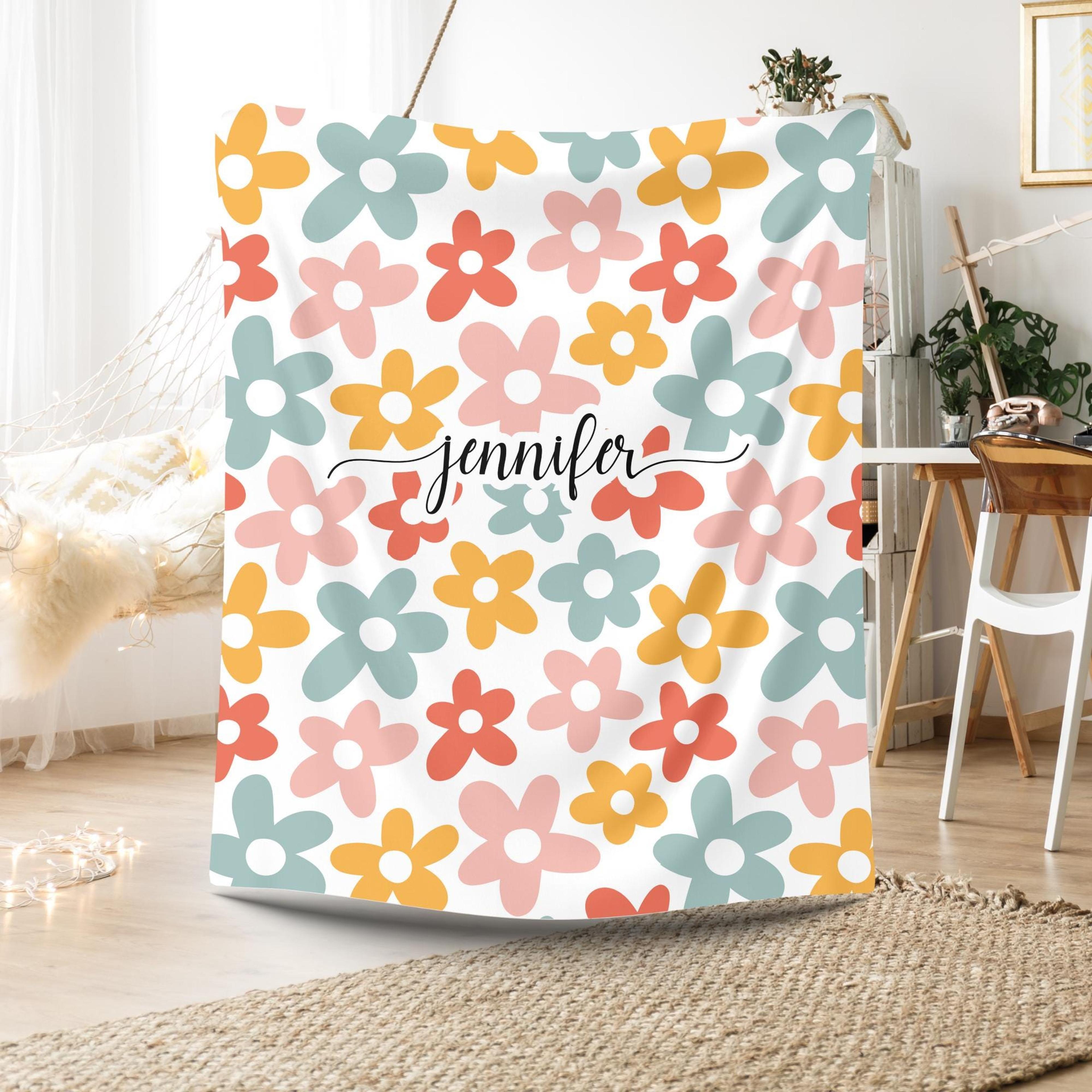 personalized velveteen plush minky blanket, custom name cozy throw for kids, nursery bedroom decor, birthday & baby show