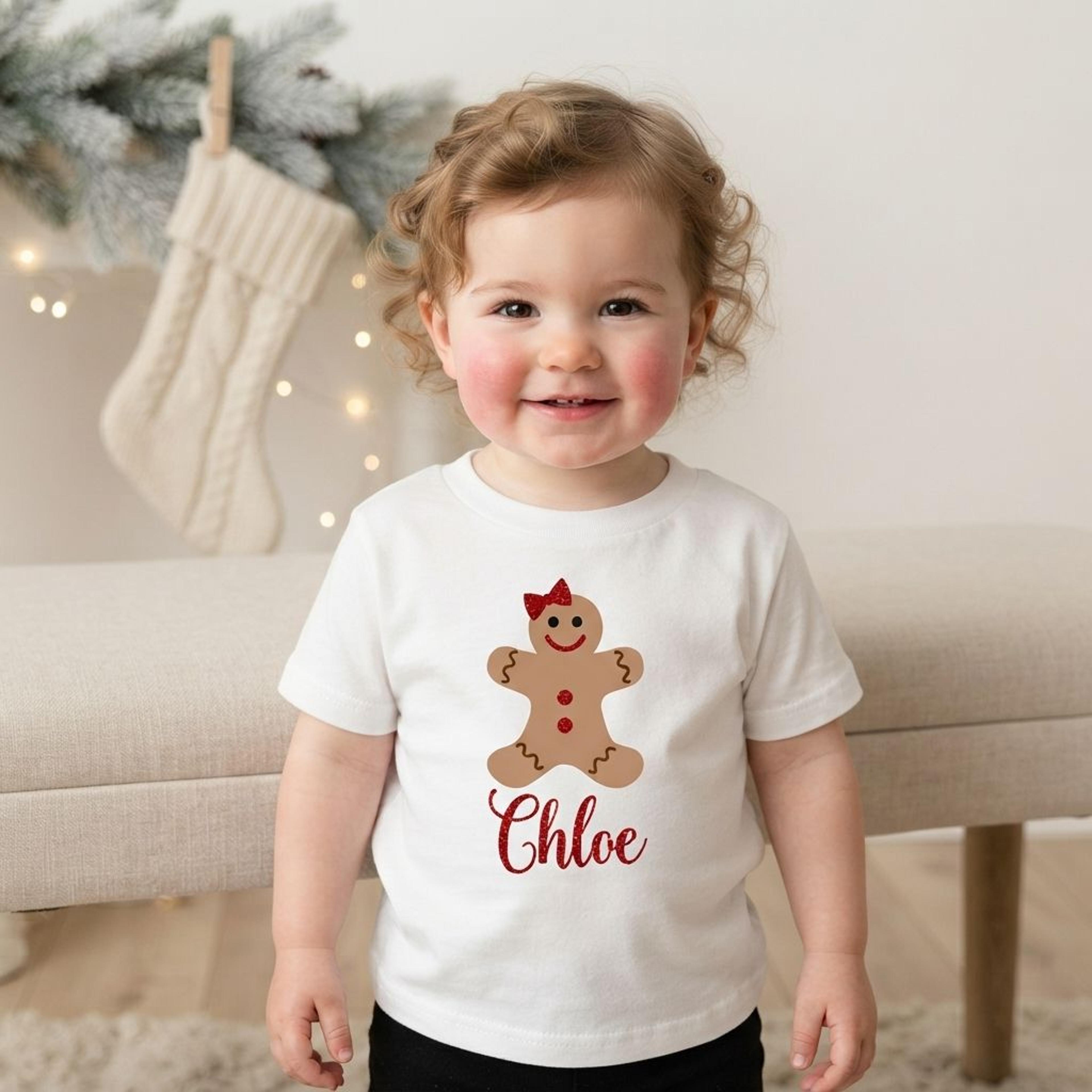 personalized gingerbread girl christmas outfit, custom name baby tutu set, holiday bodysuit, girls christmas photo outfi