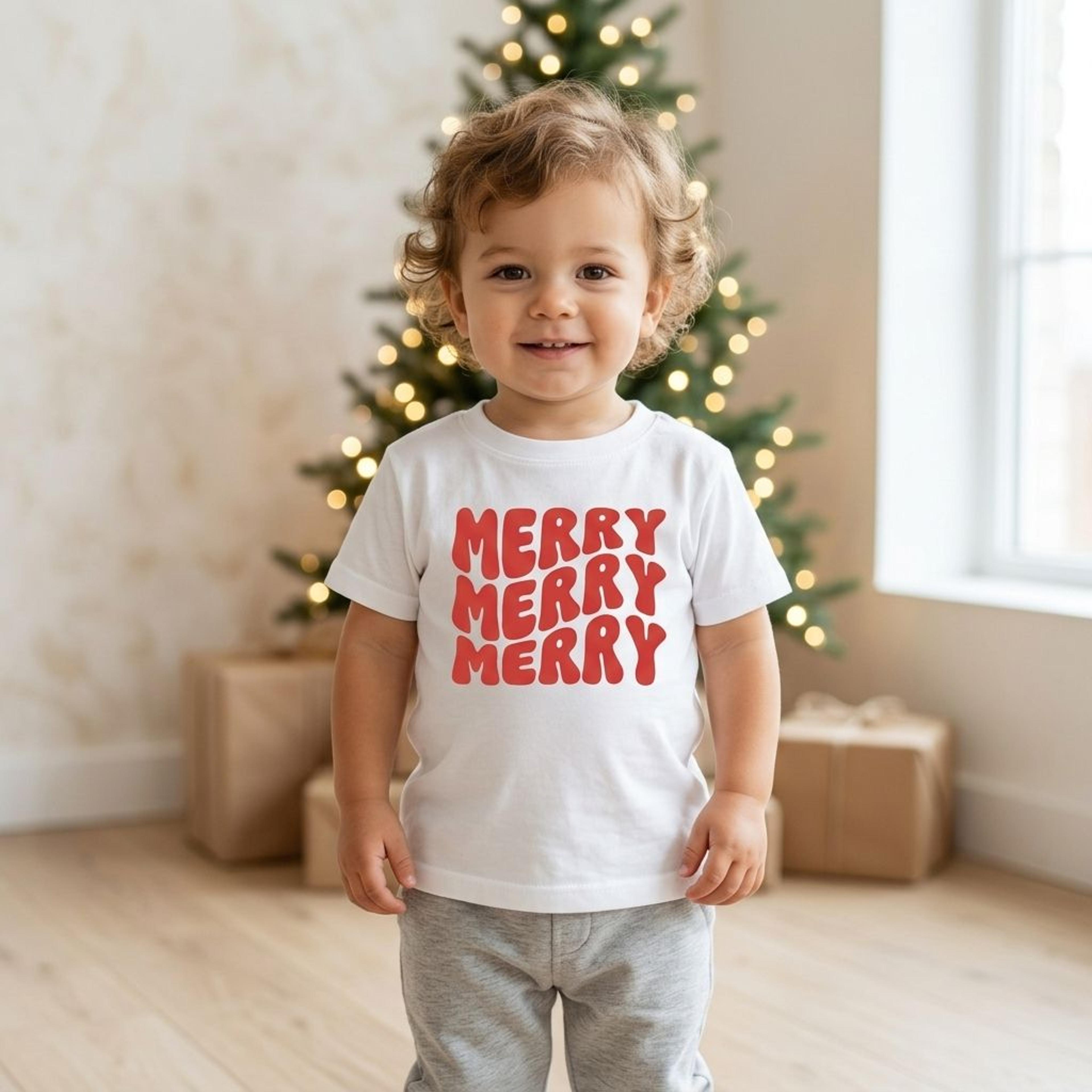 merry christmas kids shirt, retro merry baby bodysuit, heathered oatmeal toddler tee, holiday raglan outfit