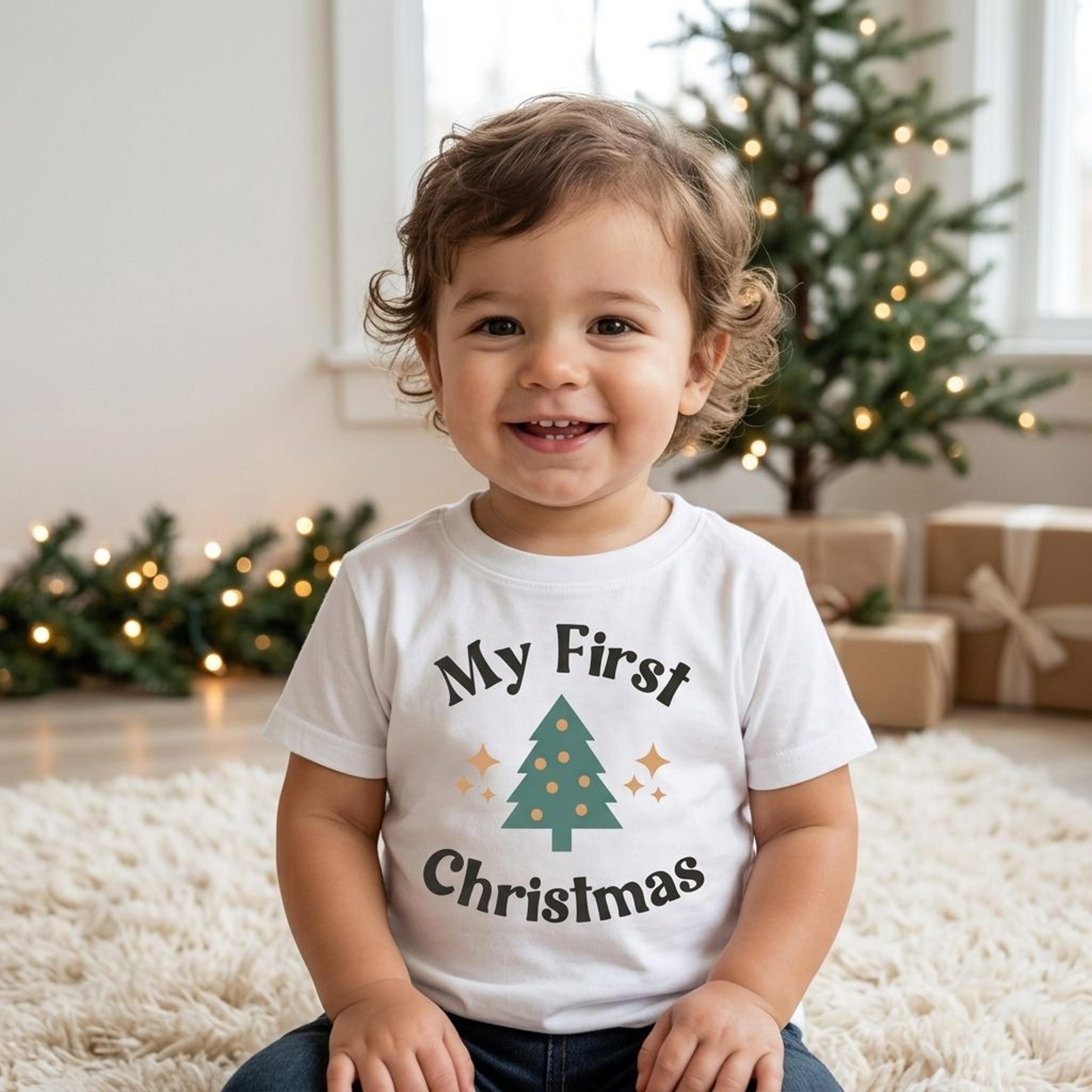 my first christmas baby bodysuit, christmas baby shirt, newborn holiday outfit, baby first xmas gift, toddler tee