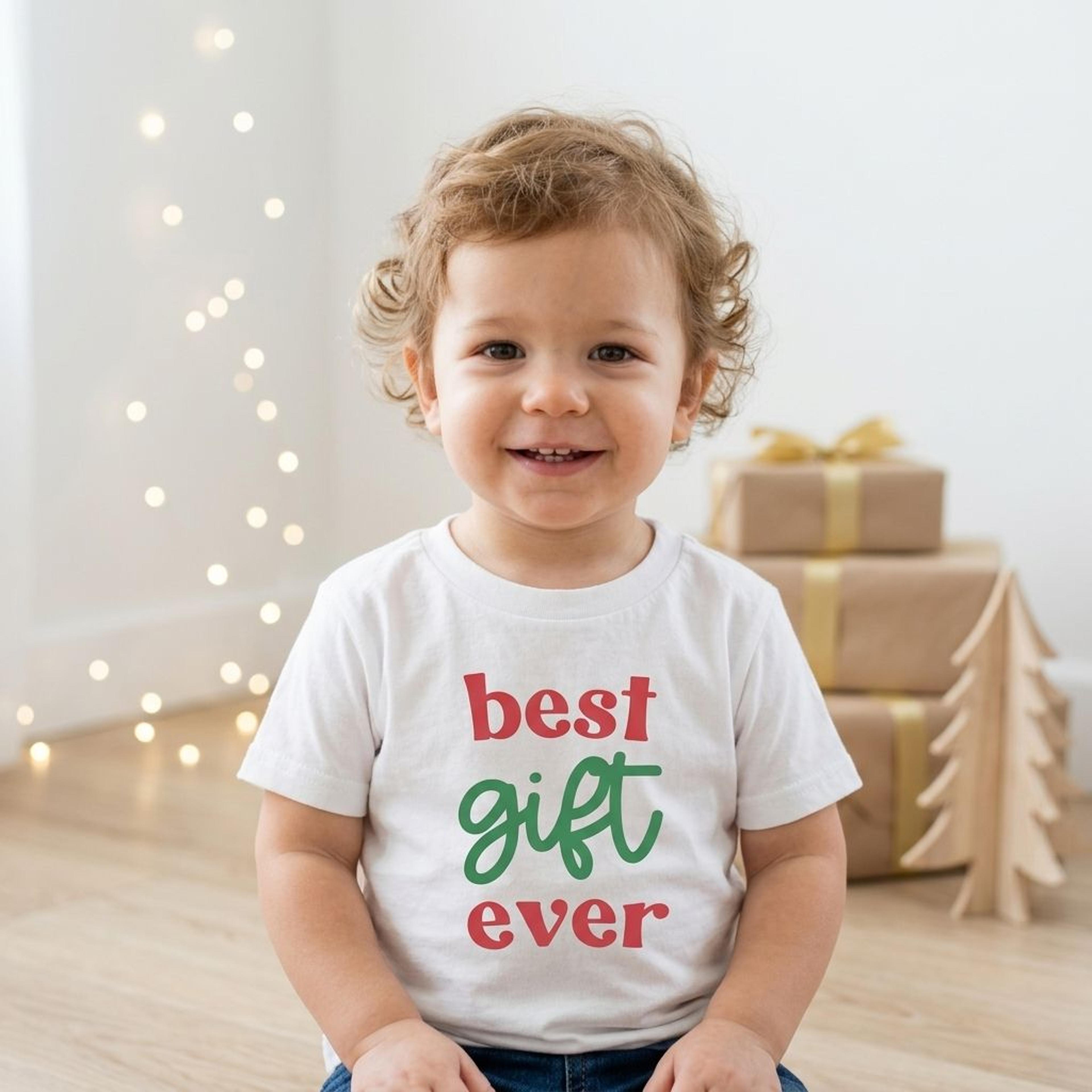 best gift ever christmas baby bodysuit, holiday baby outfit, newborn christmas shirt, first christmas gift, toddler tee