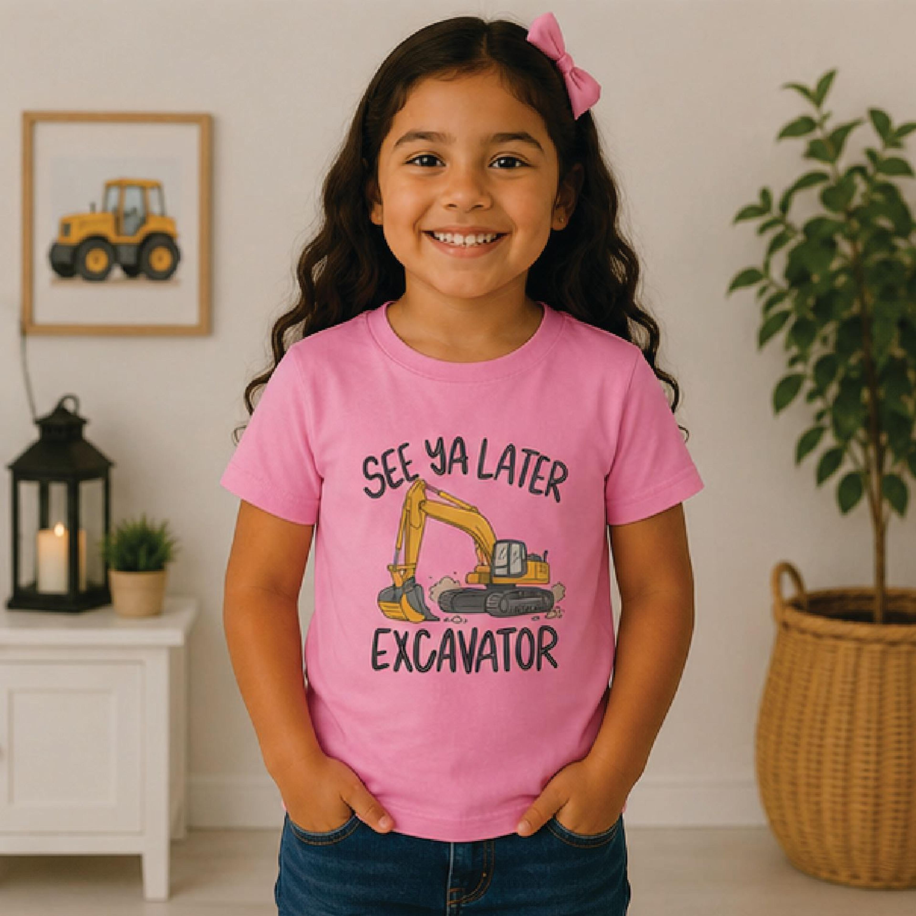 See Ya Later Excavator Toddler Shirt Funny Construction Kids Tee Digger Truck Shirt Construction Bi 2