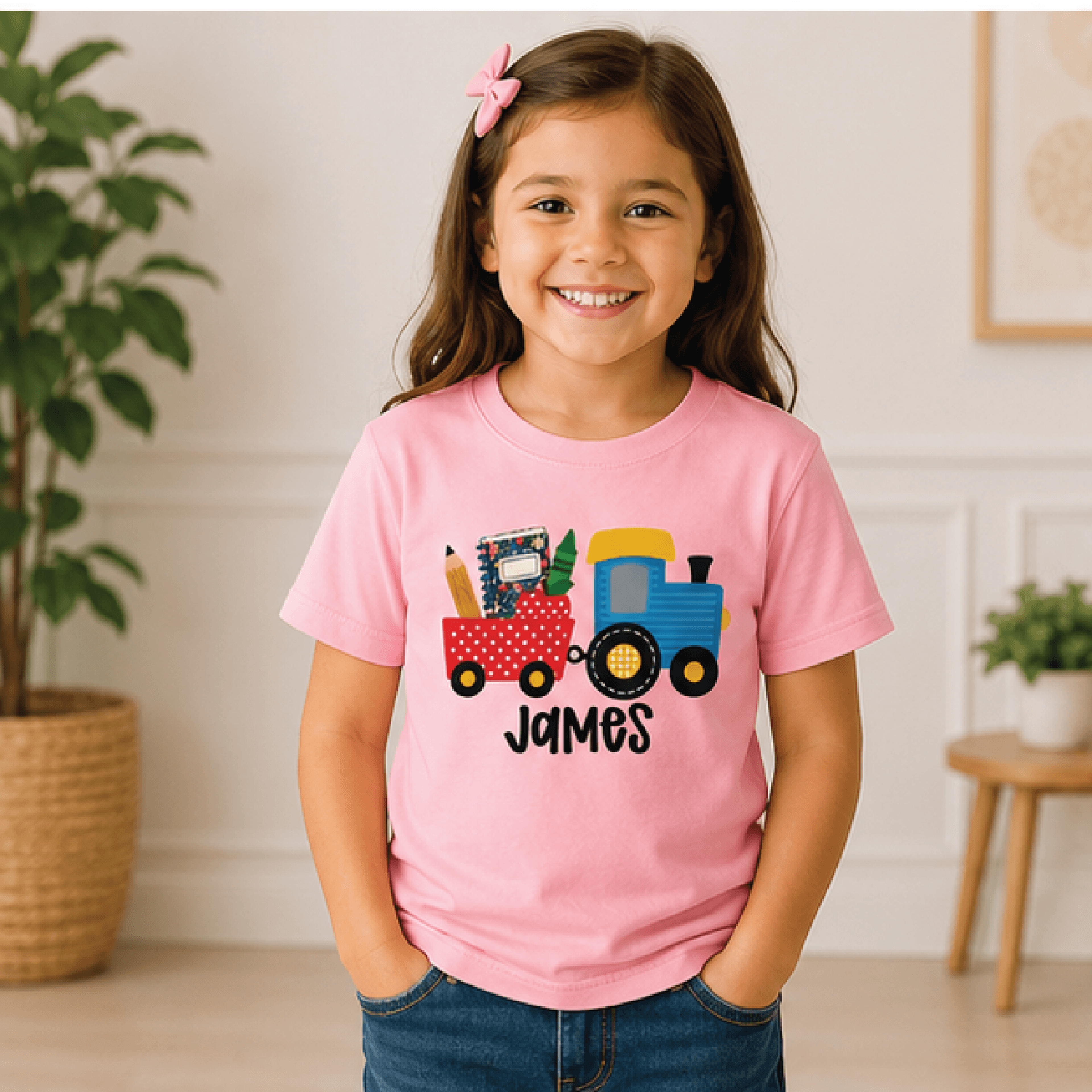 Personalized School Train Shirt Custom Name Toddler Tee Back To School Kids Shirt First Day Train L 2