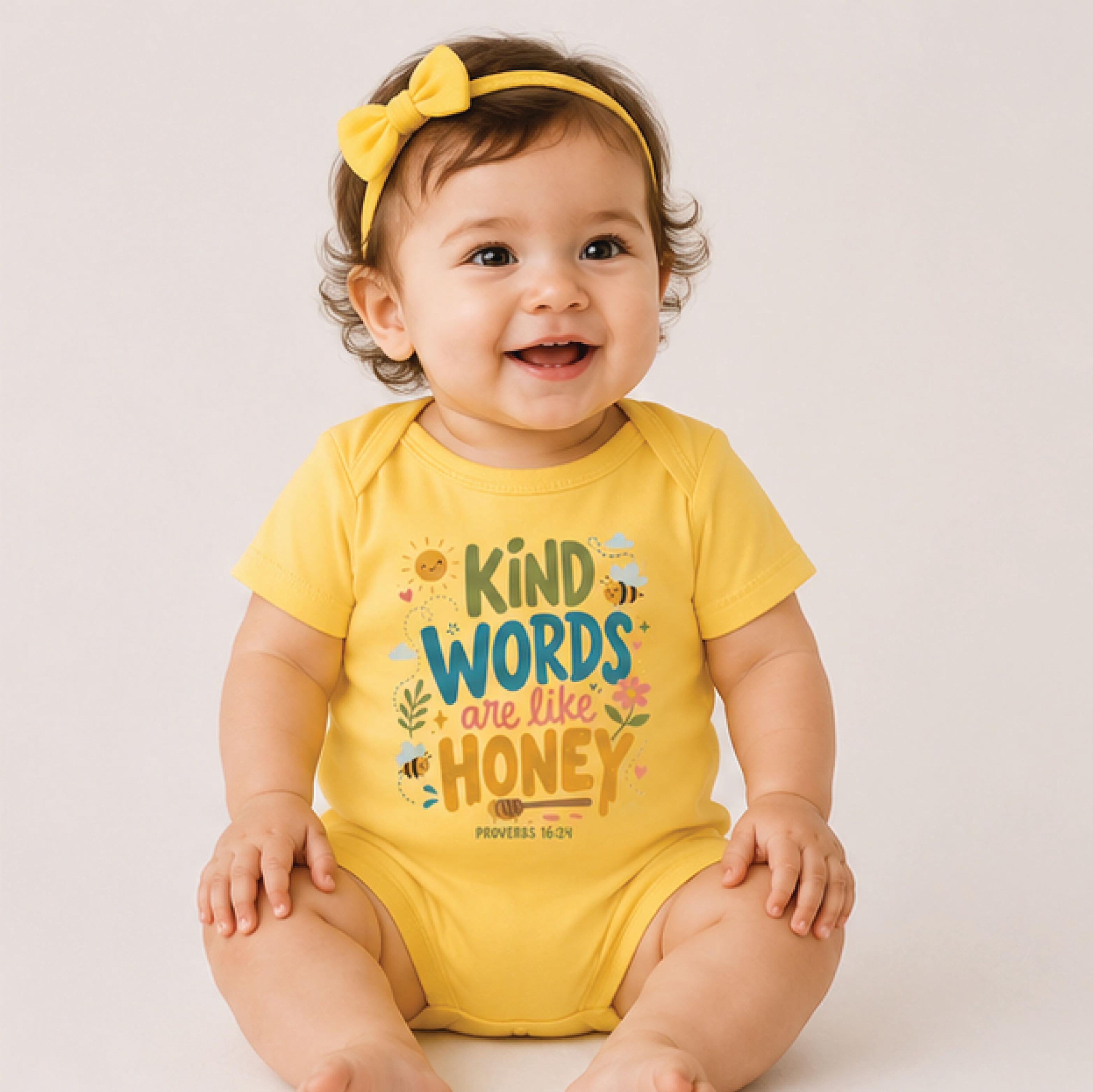 Kind Words Are Like Honey Kids Shirt Proverbs 16 24 Christian Toddler Tee Bible Verse Bee Shirt Fai 1