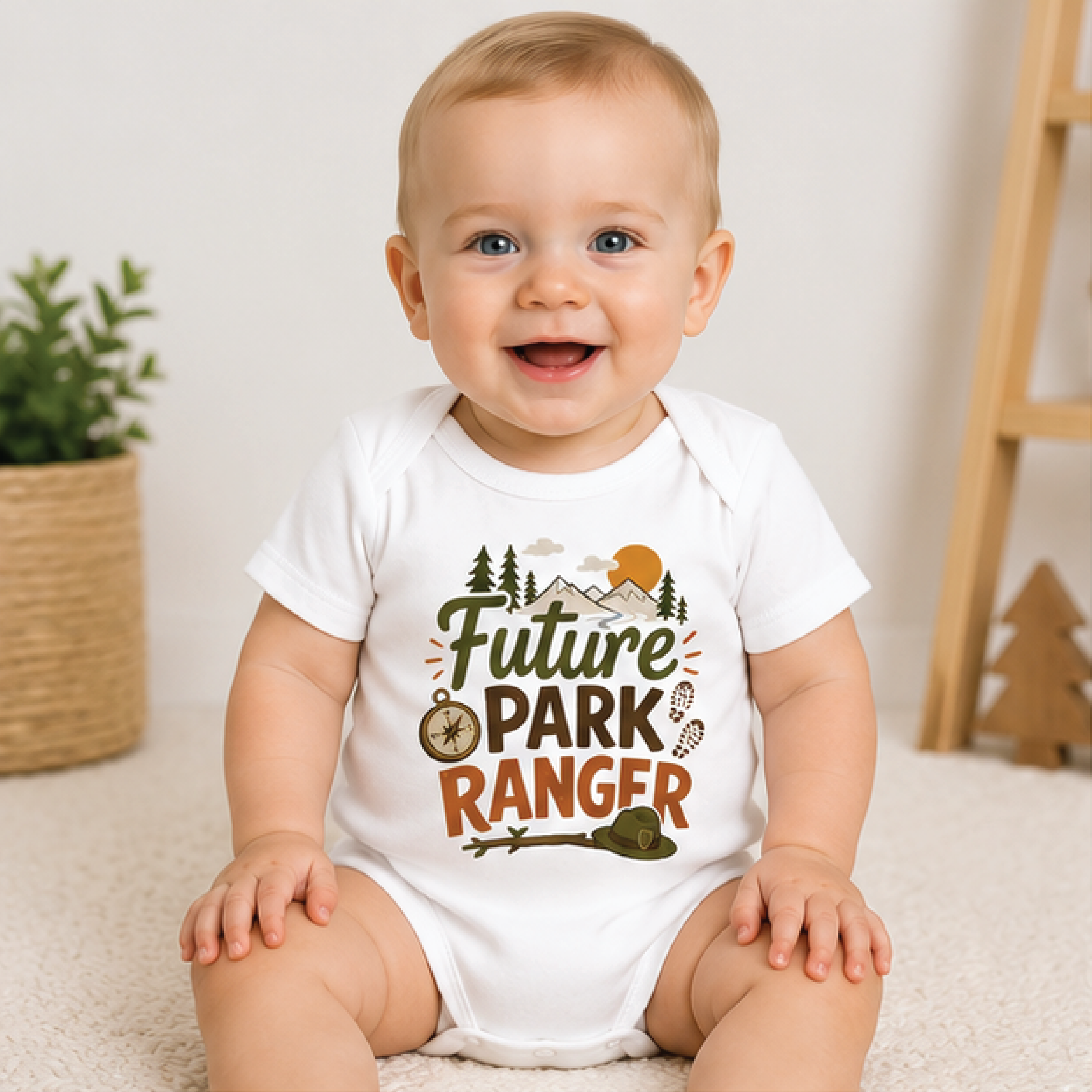 future park ranger baby bodysuit, outdoor adventure baby onesie, national parks newborn outfit, nature lover baby gift