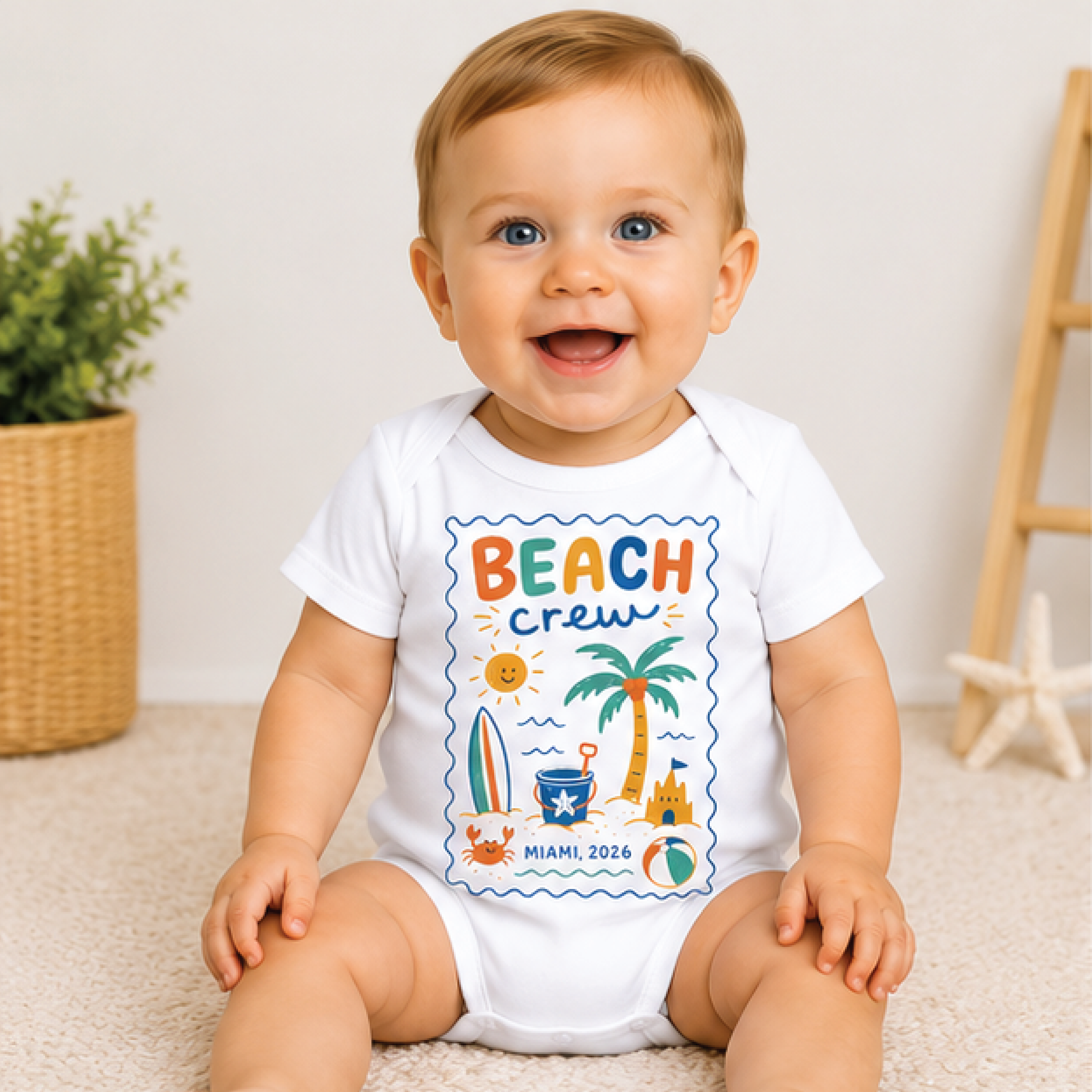 personalized beach crew kids shirt, custom name toddler tee, summer beach vacation shirt, ocean family trip outfit gift