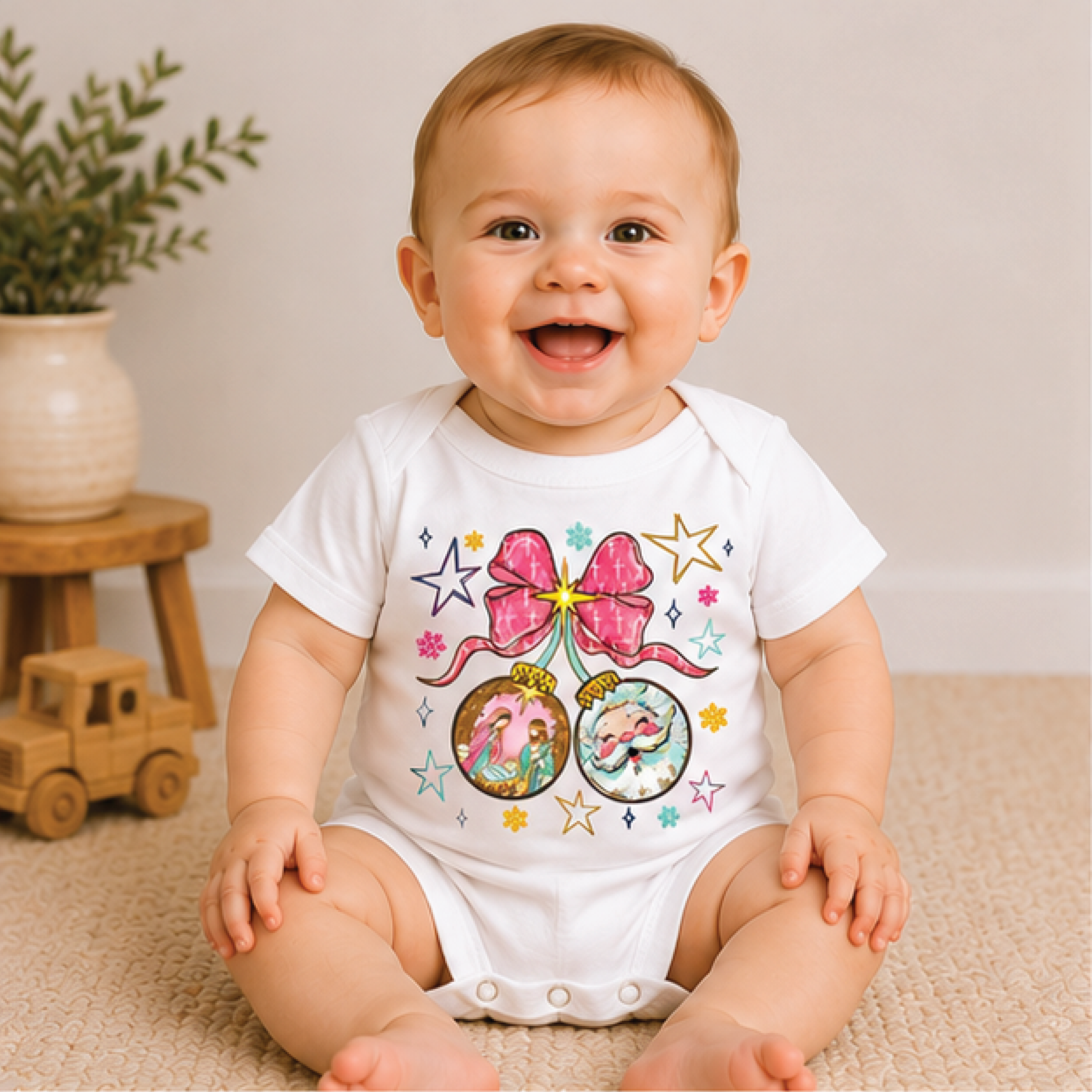 nativity coquette christmas kids shirt, christian bow toddler tee, jesus manger holiday shirt, faith based christmas out
