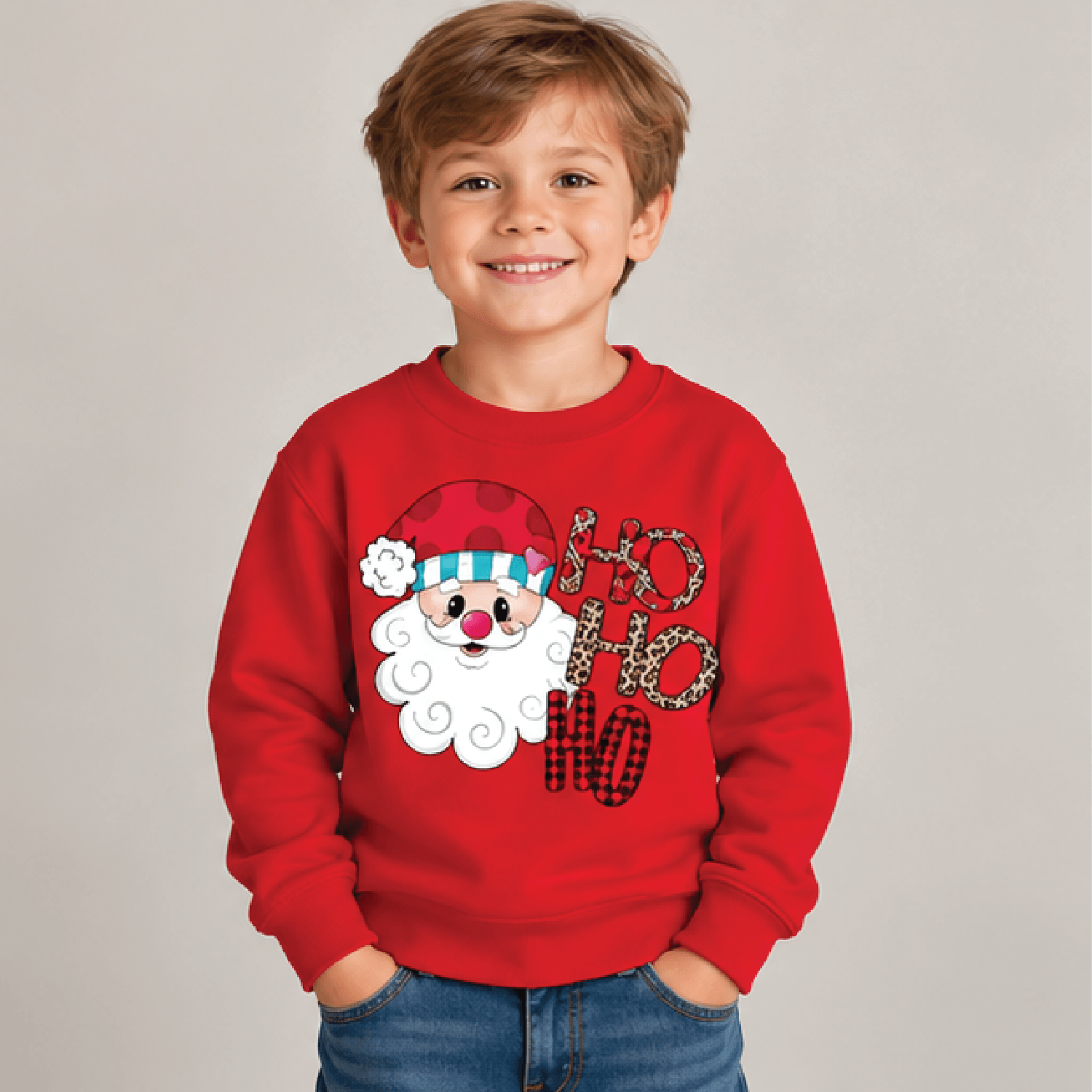 Merry Christmas Sweatshirt Kids Youth Unisex Festive Holiday Crewneck Cute Winter Christmas Graphic 3