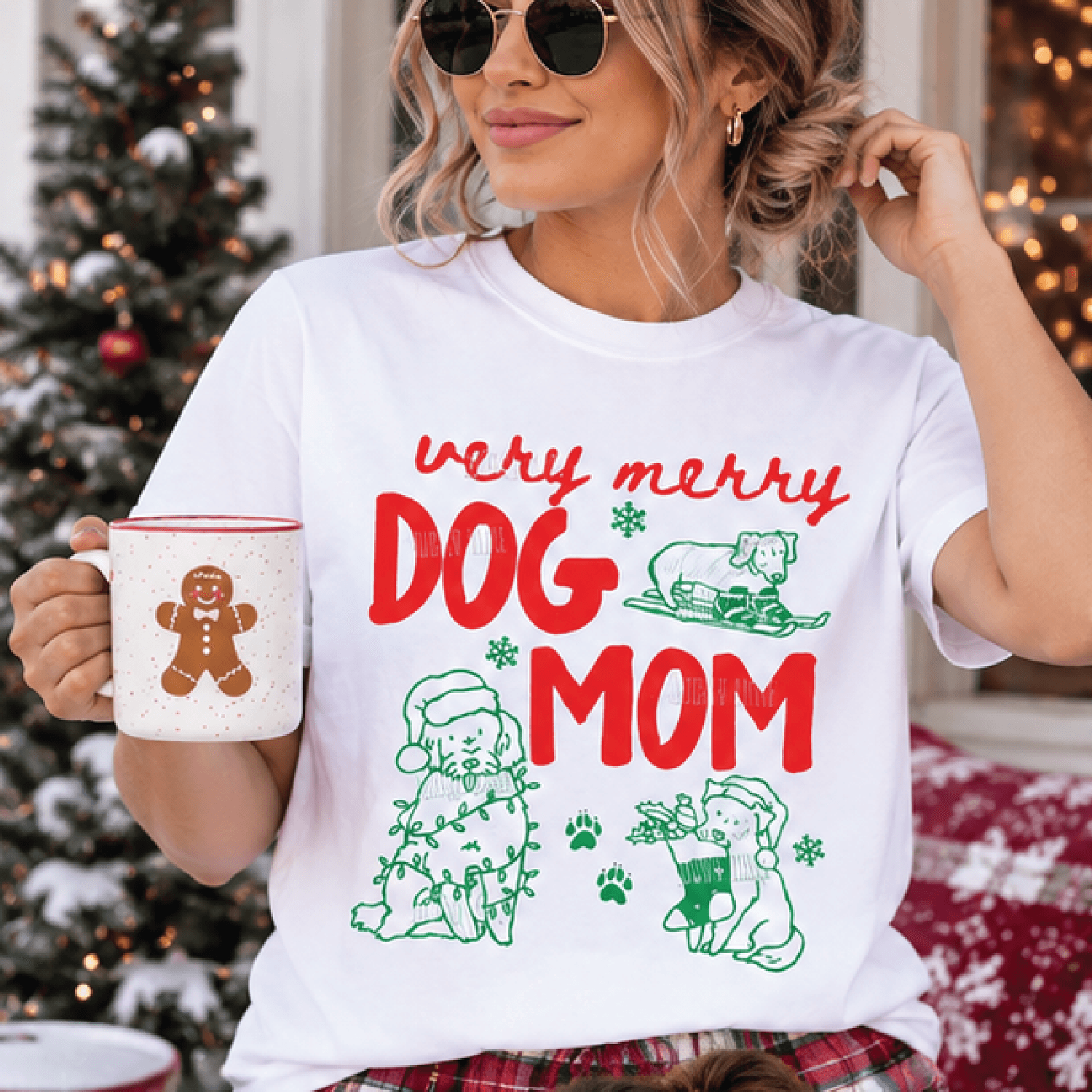 very merry dog mom christmas sweatshirt, funny holiday dog lover shirt, festive puppy mama gift, unisex christmas