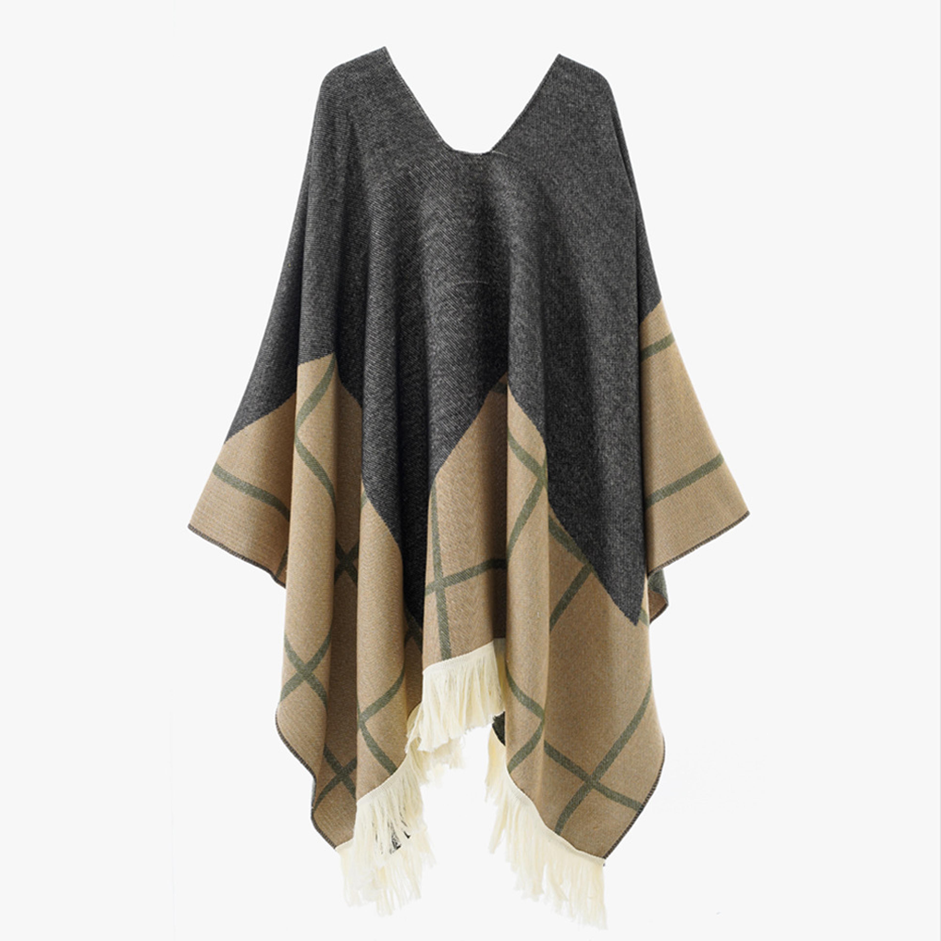 Unisex Cool Fashion Cowboy West Style Pullover Cape Soft Acrylic Cashmere Poncho Long Wrap Cloak Ov 6
